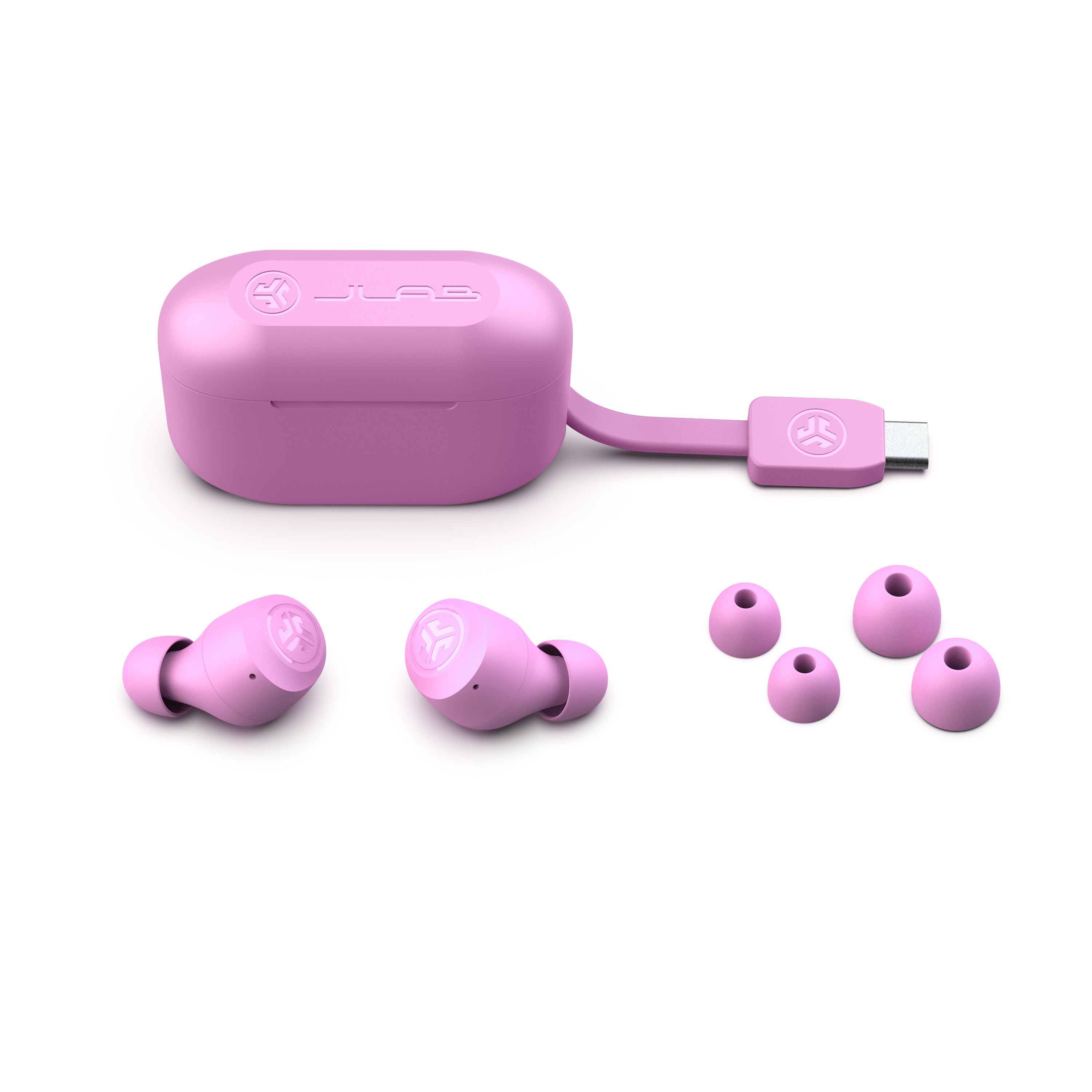 Go Pop+ Cloud Pink & Foam Tips Gift Set - Perfect for Earphone Comfort & Noise Isolation | Ideal for Travel, Workouts & Daily Use