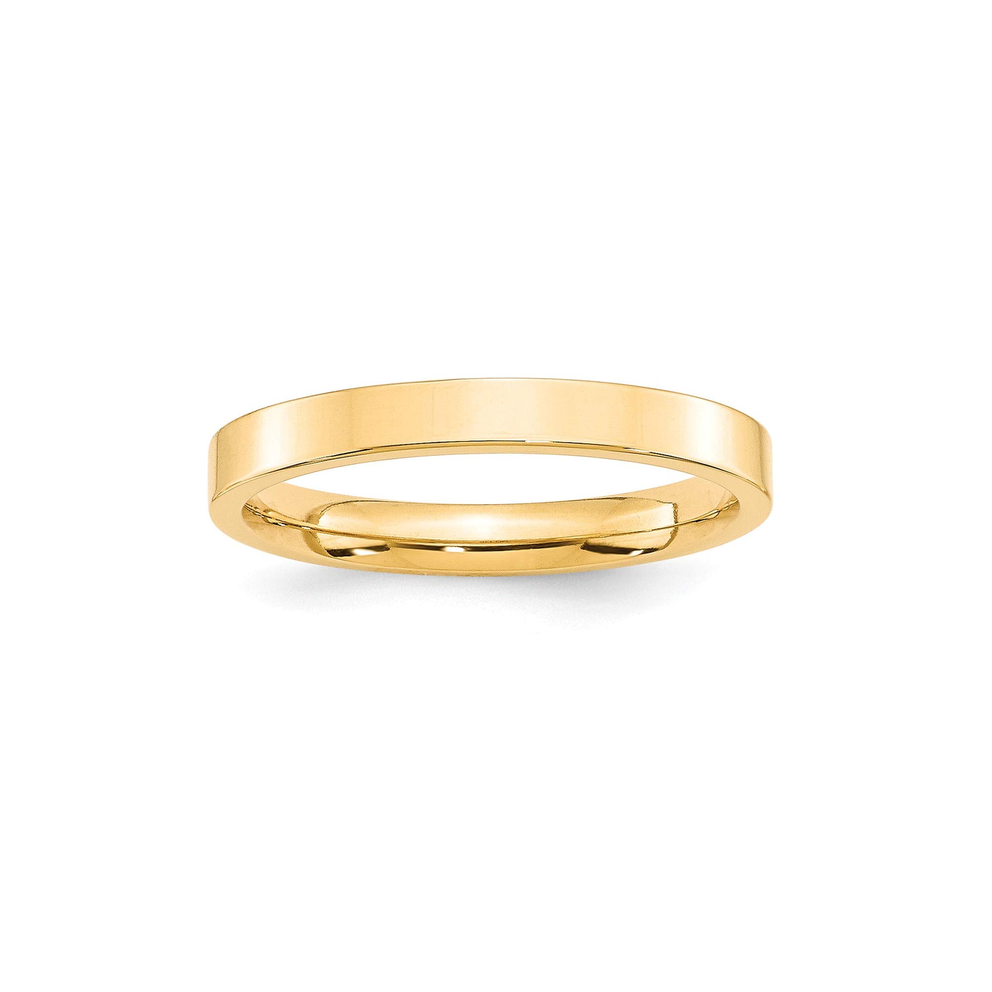 14K Yellow Gold 3mm Flat Comfort Fit Band - Size 4 for Women