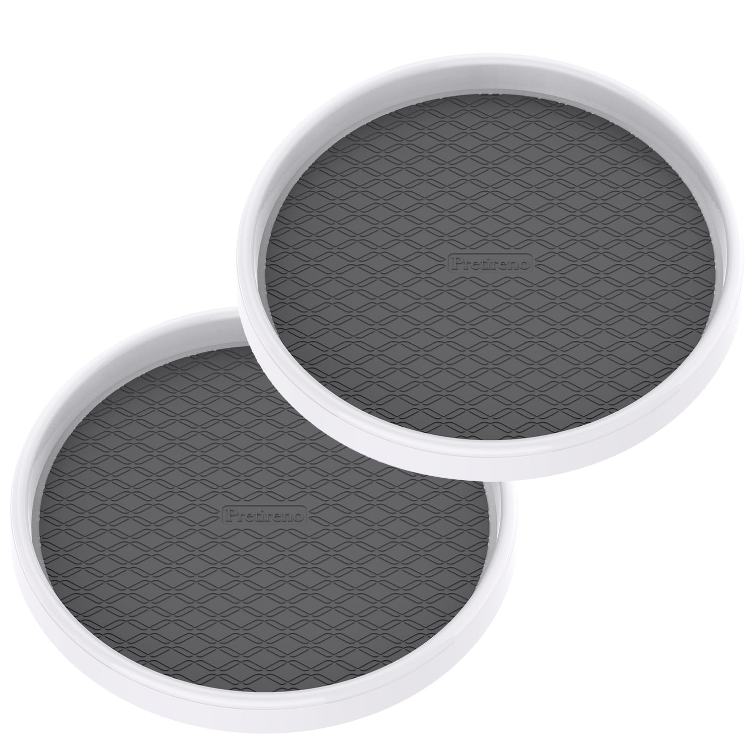 2-Pack Non-Skid Lazy Susan Turntable Organizer - 9.85 Inch Spinning Tray for Kitchen Cabinets, Pantry Storage, Countertop & Vanity Display - Perfect for Spice Racks, Makeup Organizers & Home Decor
