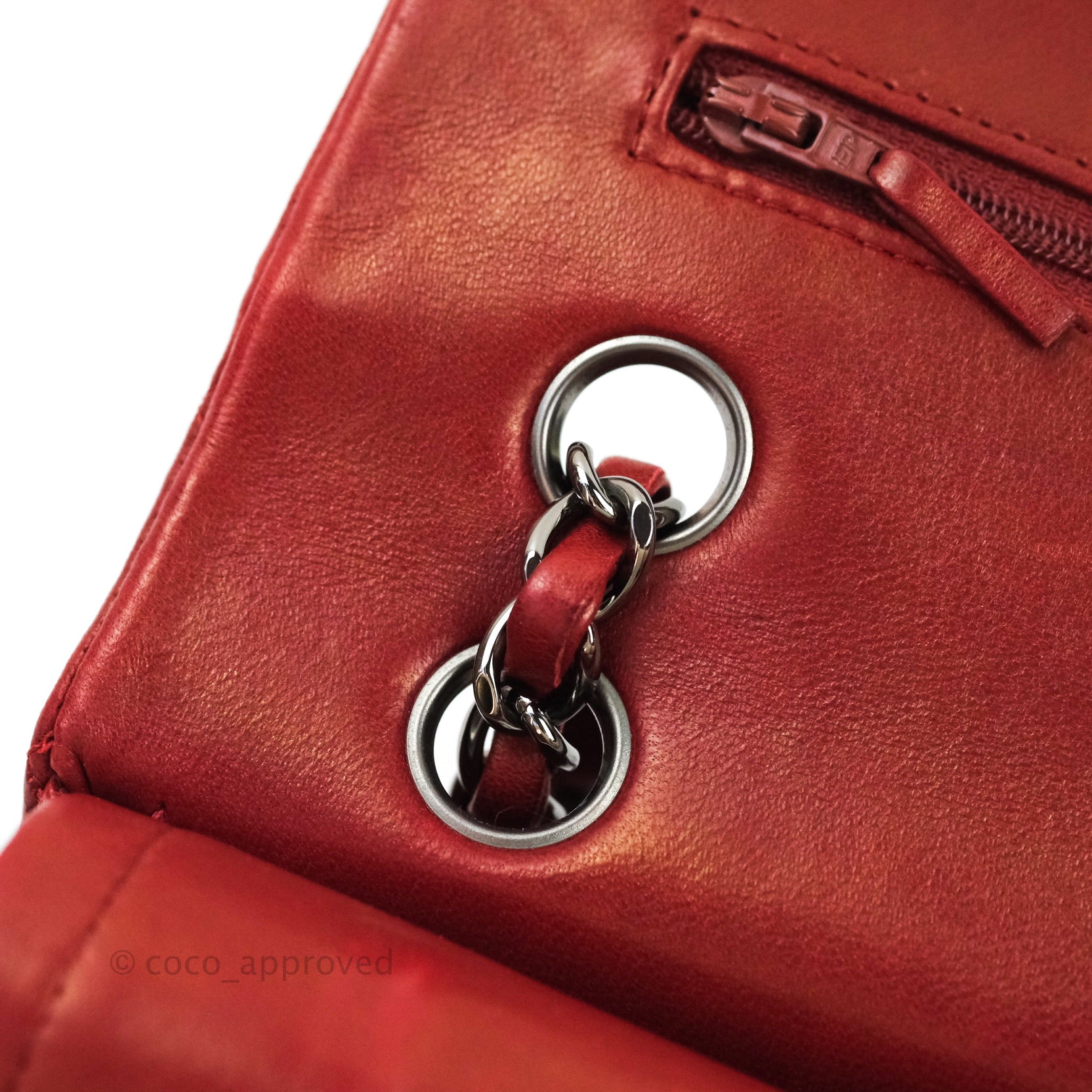 Chanel Classic M/L Medium Double Flap Bag in Dark Red Lambskin with Gunmetal Hardware - Luxury Handbag for Women, Perfect for Parties, Work & Everyday Use
