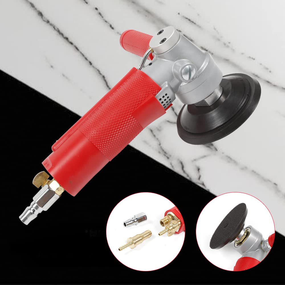 4 Inch Pneumatic Grinding Machine with 1/4 Inch Air Inlet - Professional Air Powered Grinder for Stone, Jade & Ceramic Polishing - Ideal for Surface Grinding, Metal Work & DIY Projects