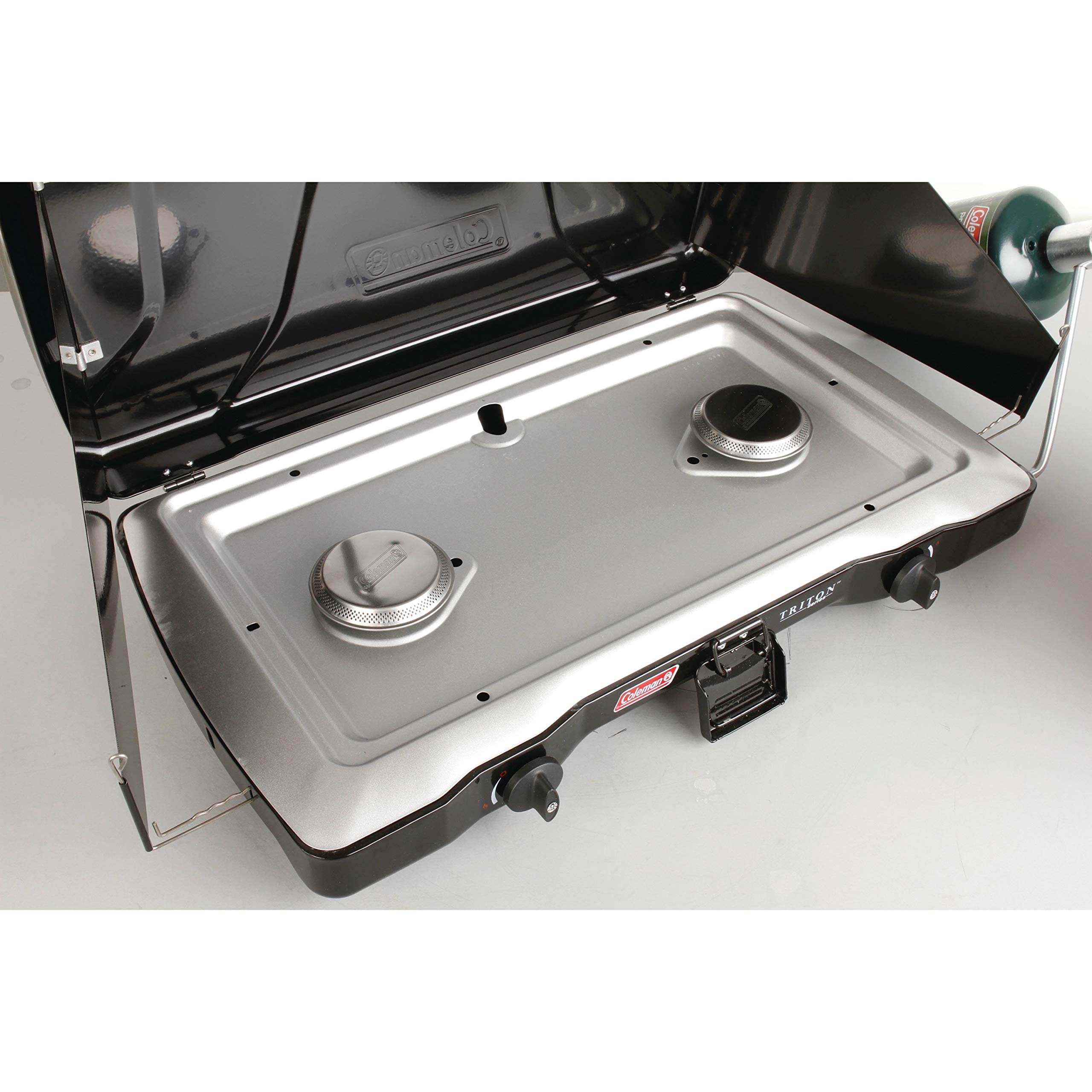 Coleman Triton 2-Burner Propane Camping Stove - Portable Outdoor Cooking for Camping, Backpacking & Picnics | High-Performance Gas Stove for RV Trips & Tailgating