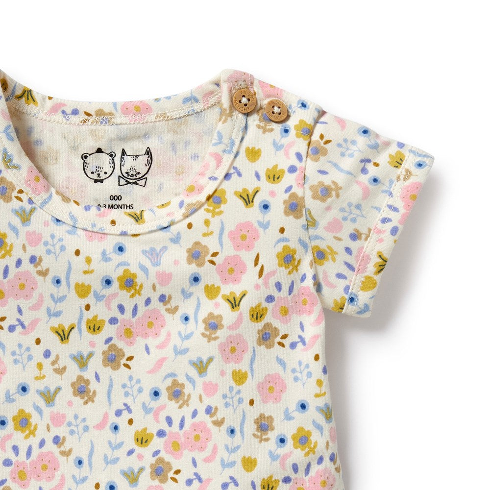 Ava Floral Organic Cotton Baby Bodysuit - Soft & Breathable Onesie for Newborns & Infants - Perfect for Everyday Wear, Playtime & Photo Shoots