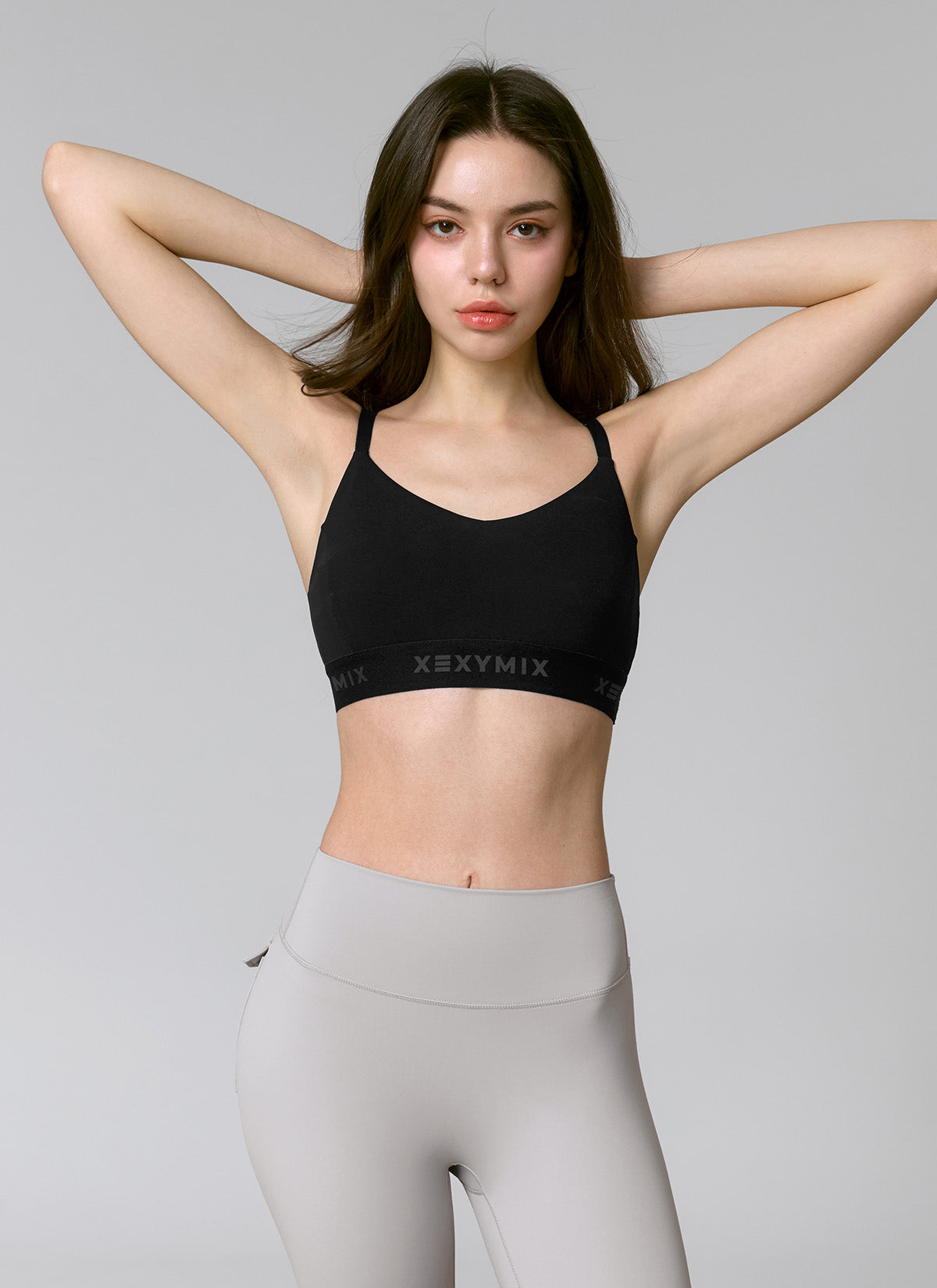 Black Label Signature Power Rise Logo Band Bra Top - High Support Sports Bra for Running, Yoga & Gym Workouts