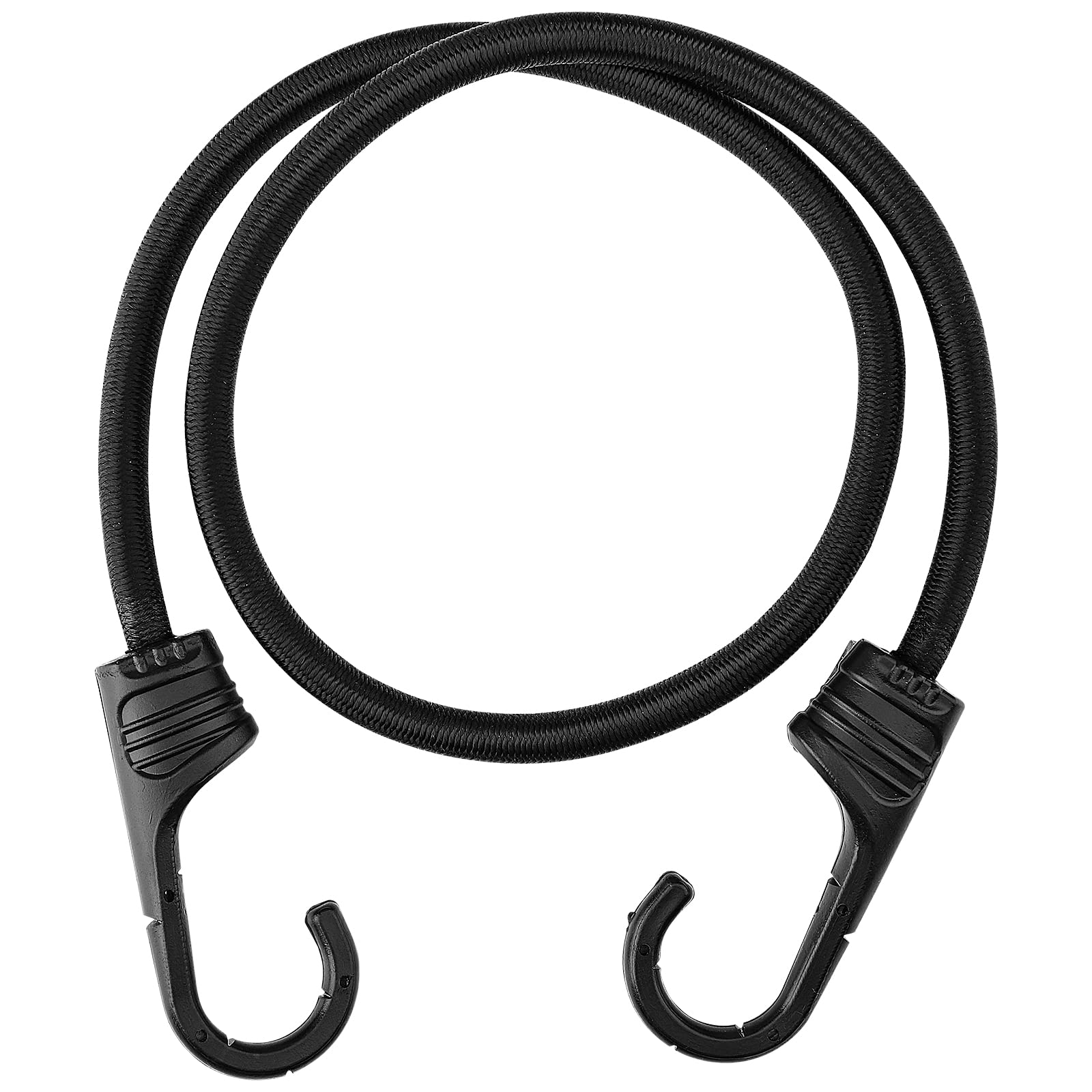 32 Inch Heavy Duty Black Bungee Cords with Hooks - 1 Pack for Camping, Truck Tie Downs, Cargo Securing & Outdoor Gear Organization