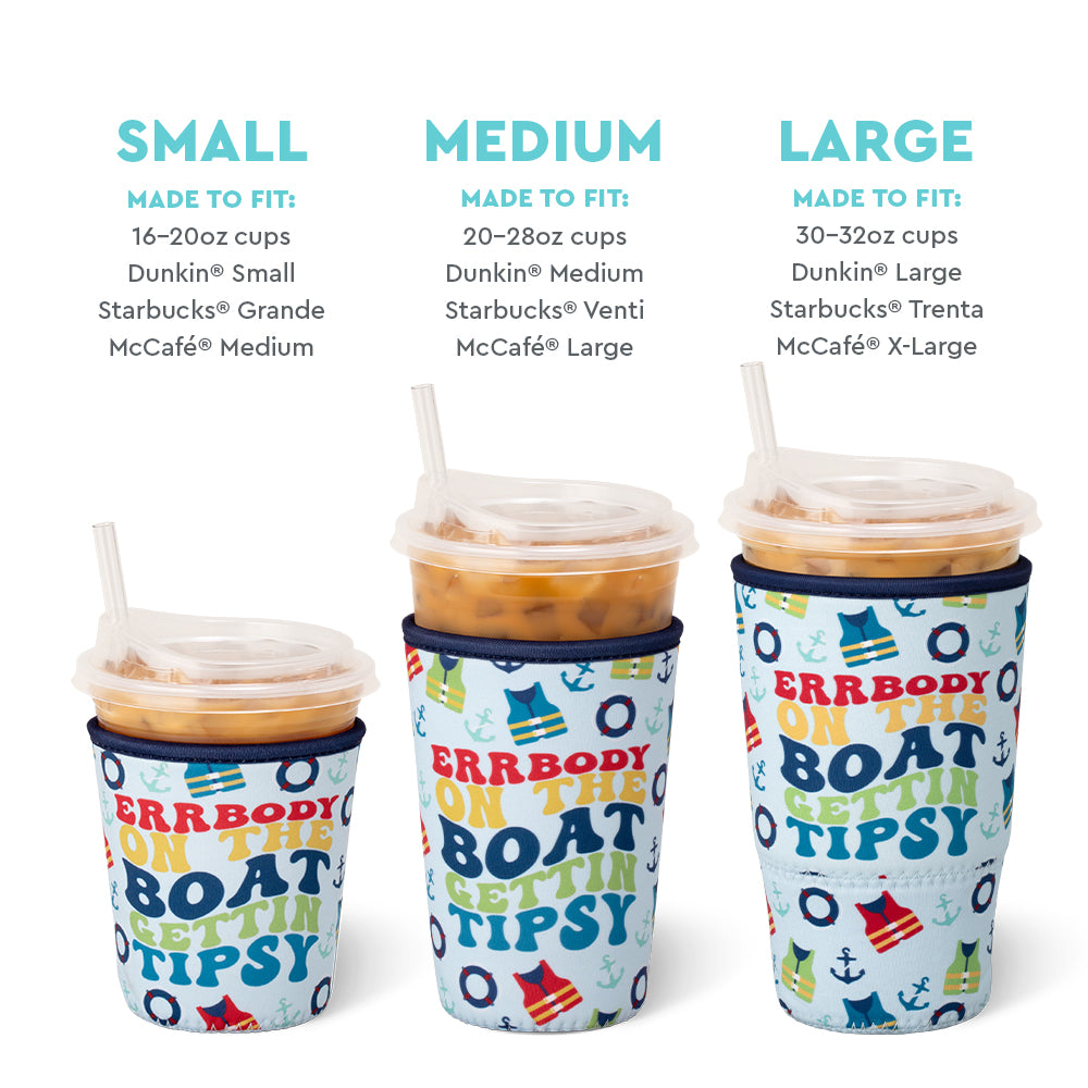 Errbody On The Boat Small Iced Cup Coolie - Insulated Can Cooler for Drinks, Beer & Soda - Perfect for Boating, Beach & Outdoor Parties