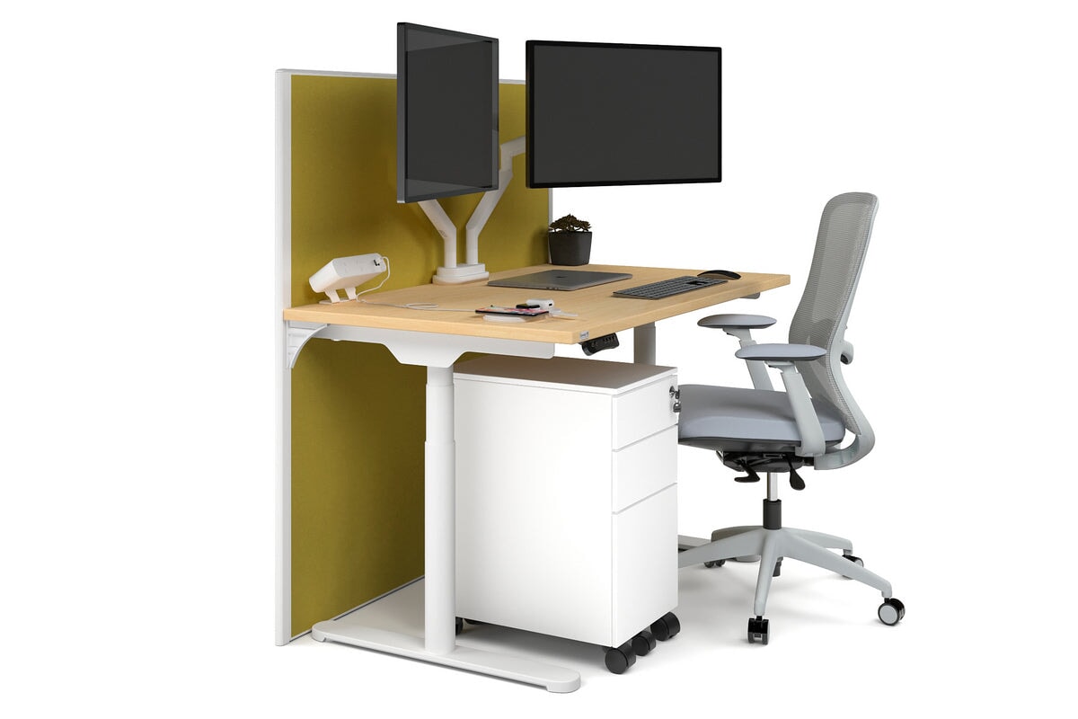 Flexi Premium Height Adjustable Single Workstation Desk - 1200L x 700W - Ergonomic Standing Desk for Home Office & Workspace