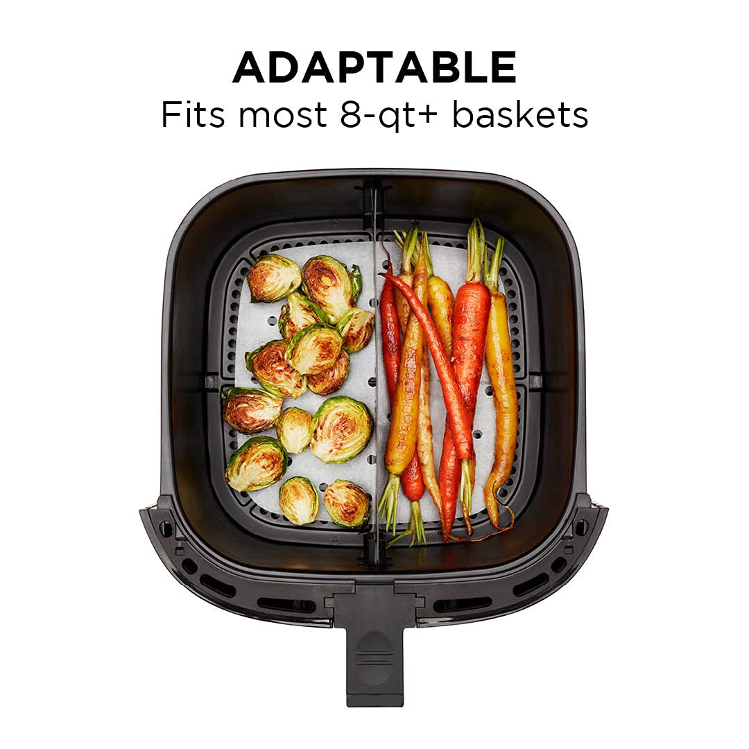 Chefman 100-Pack Disposable Air Fryer Liners - 8x8 Inch Heat-Resistant Parchment Paper for Air Fryer Baskets | Perfect for Cooking, Baking & Meal Prep | Fits Most Air Fryer Models