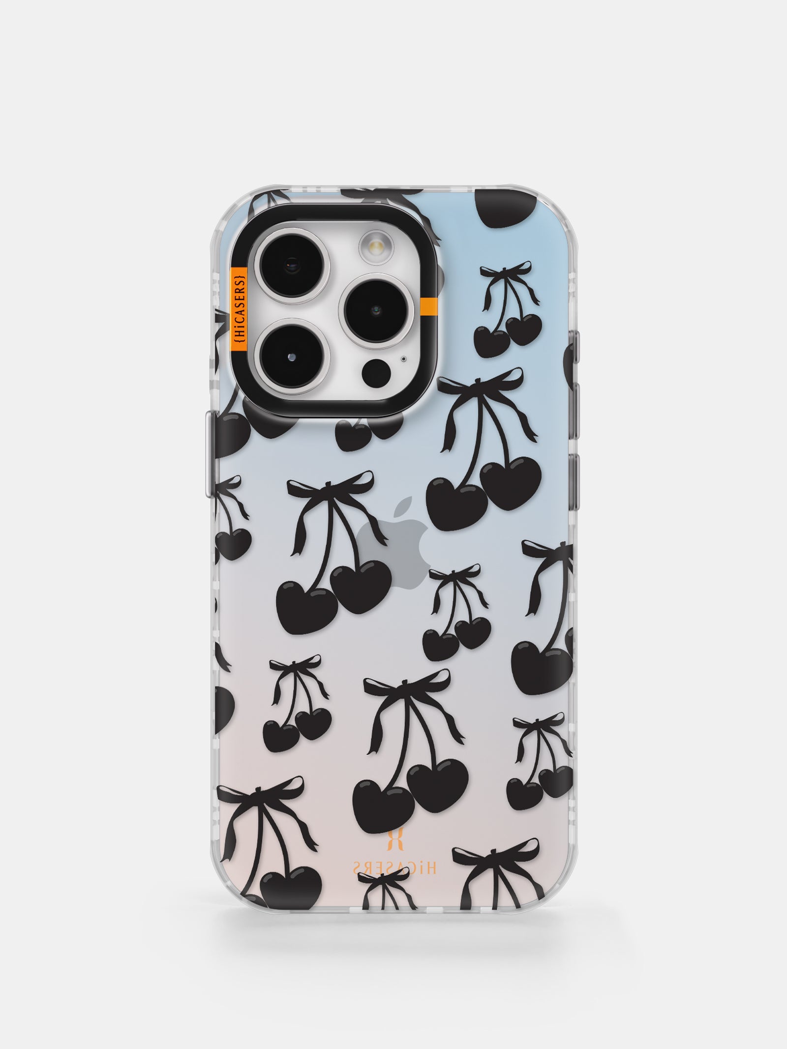 Cherry Hearts Iridescent Phone Case - Elegant Monochrome Design for iPhone & Samsung | Perfect for Daily Use, Parties & Gifts