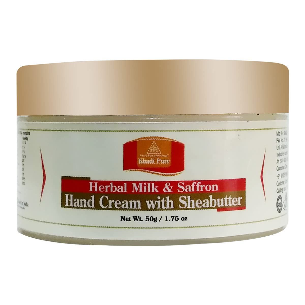 Khadi Pure Herbs Milk & Saffron Hand Cream - 50g | Natural Moisturizing & Nourishing Cream for Dry Hands | Perfect for Daily Hydration, Gift Sets & Spa Treatments