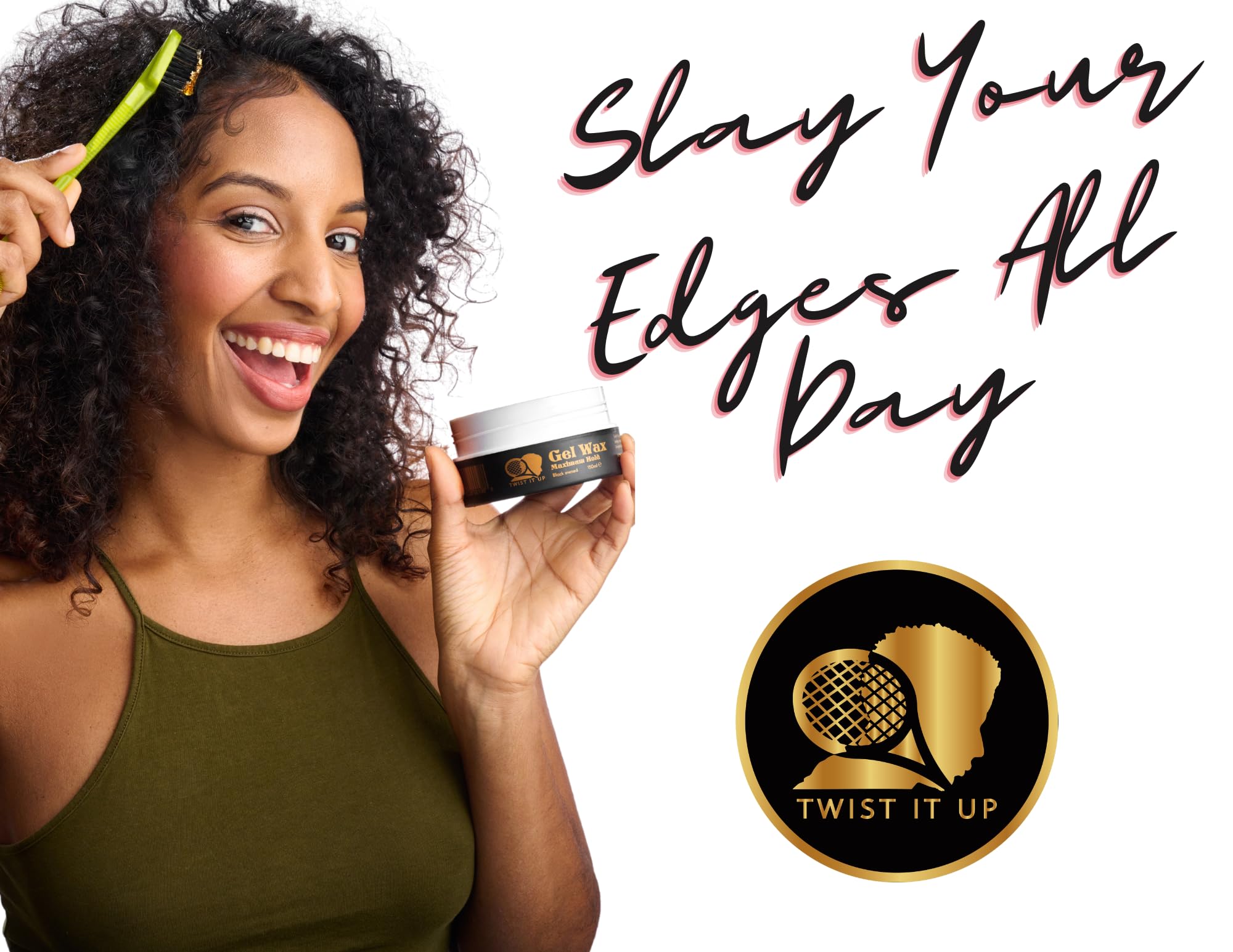 Twist It Up Hair Styling Gel Wax for Dreadlocks, Braids, Edges & Natural Curls - Strong Hold Pomade for Twist Outs & Waves - Perfect for Daily Styling & Protective Hairstyles