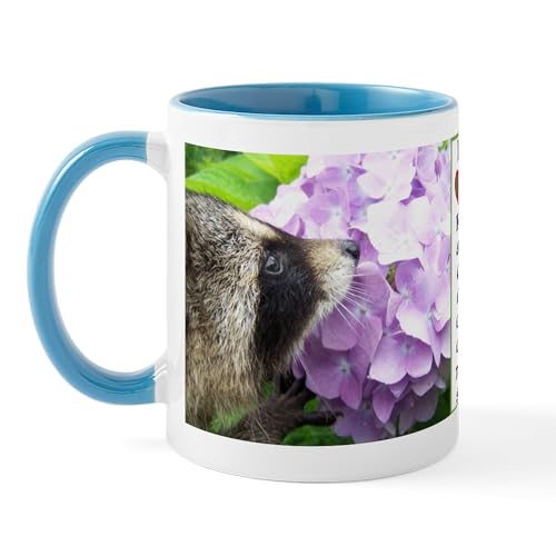 White/Blue Inside - I Love Raccoons Mug