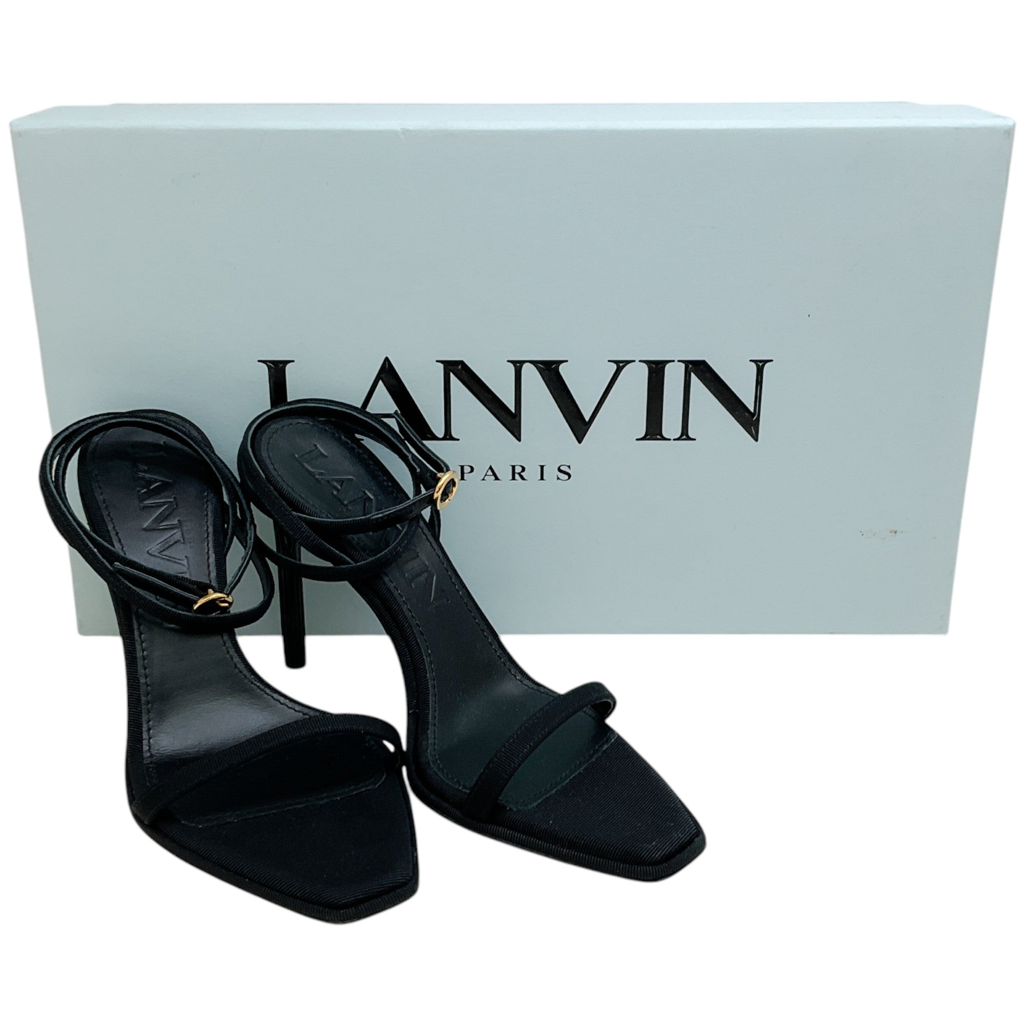 Lanvin Women's Black Grosgrain Elegant Sandals - Perfect for Weddings, Parties & Summer Outfits