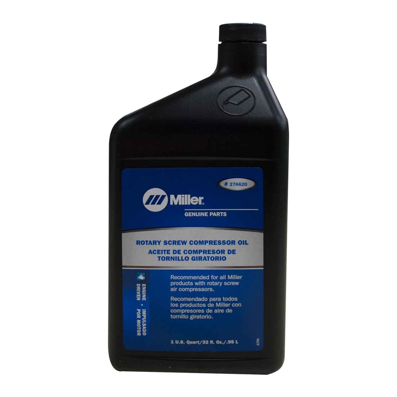 Miller 276620 Synthetic Rotary Screw Air Compressor Oil - 12 Pack for Industrial Machinery & HVAC Systems Maintenance