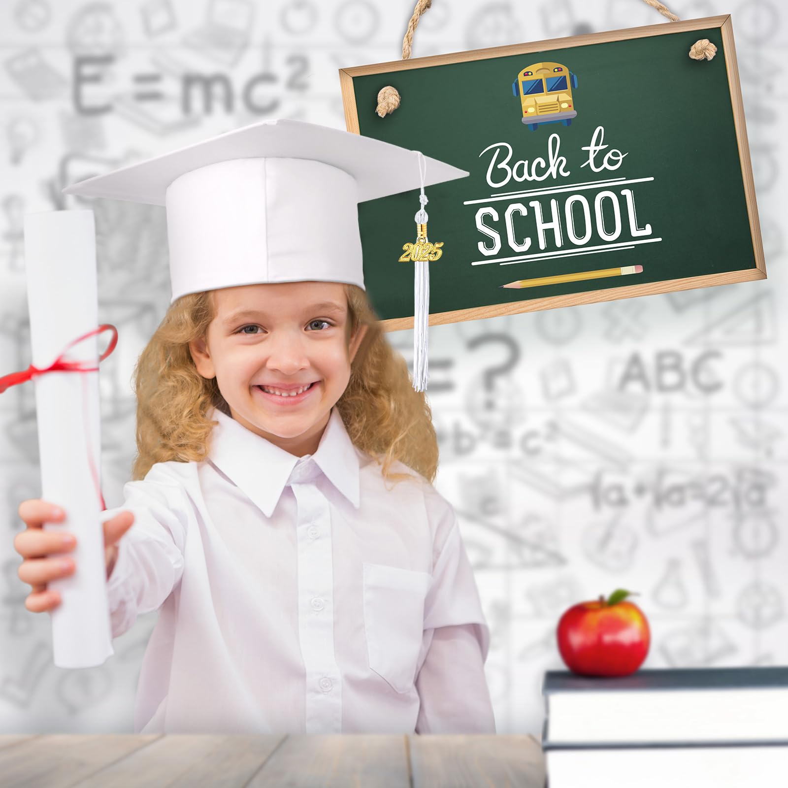 Berlune 2025 Preschool Graduation Caps Bulk Pack - 24-Pack Kindergarten Graduation Hats for Kids with 2025 Metal Tassel - Perfect for Preschool Ceremonies, Kindergarten Graduations & Photo Shoots