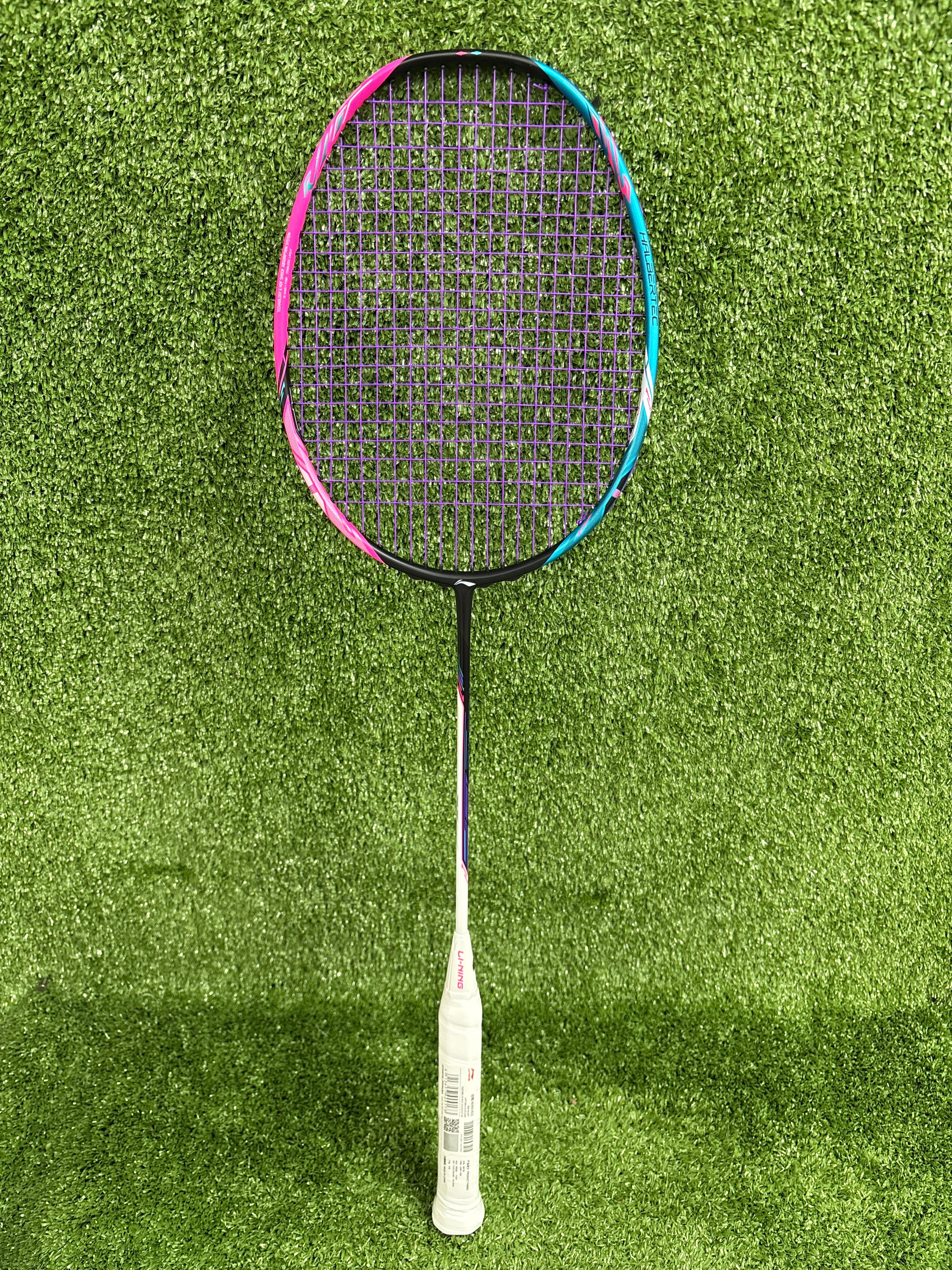 Li Ning Halbertec 8000 Badminton Racket - Prestrung Pink & Green Professional Racquet for Advanced Players | Perfect for Tournaments & Training | Made in China