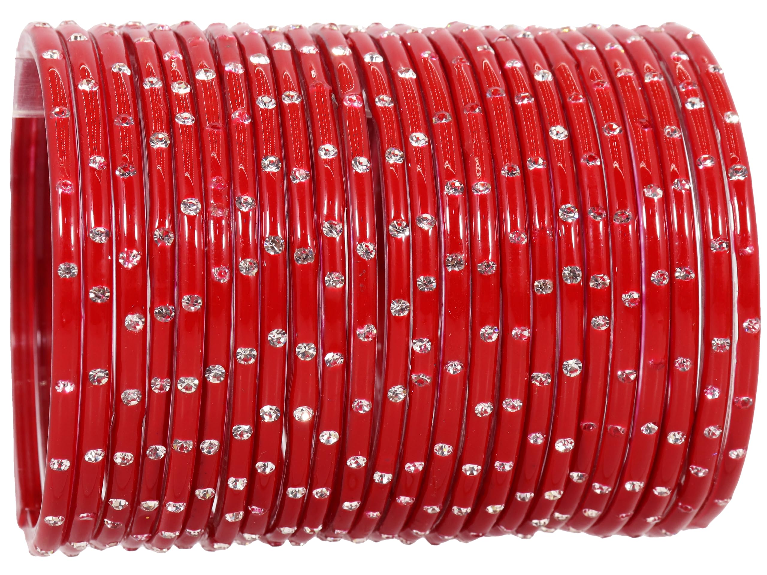 LAVAZZA Diamond & Stone Glass Bangles Set for Women & Girls | 24-Piece Fashion Bracelet Set | Elegant Jewelry for Daily Wear, Weddings & Parties | Perfect Gift for Women's Day, Birthday & Special Occasions