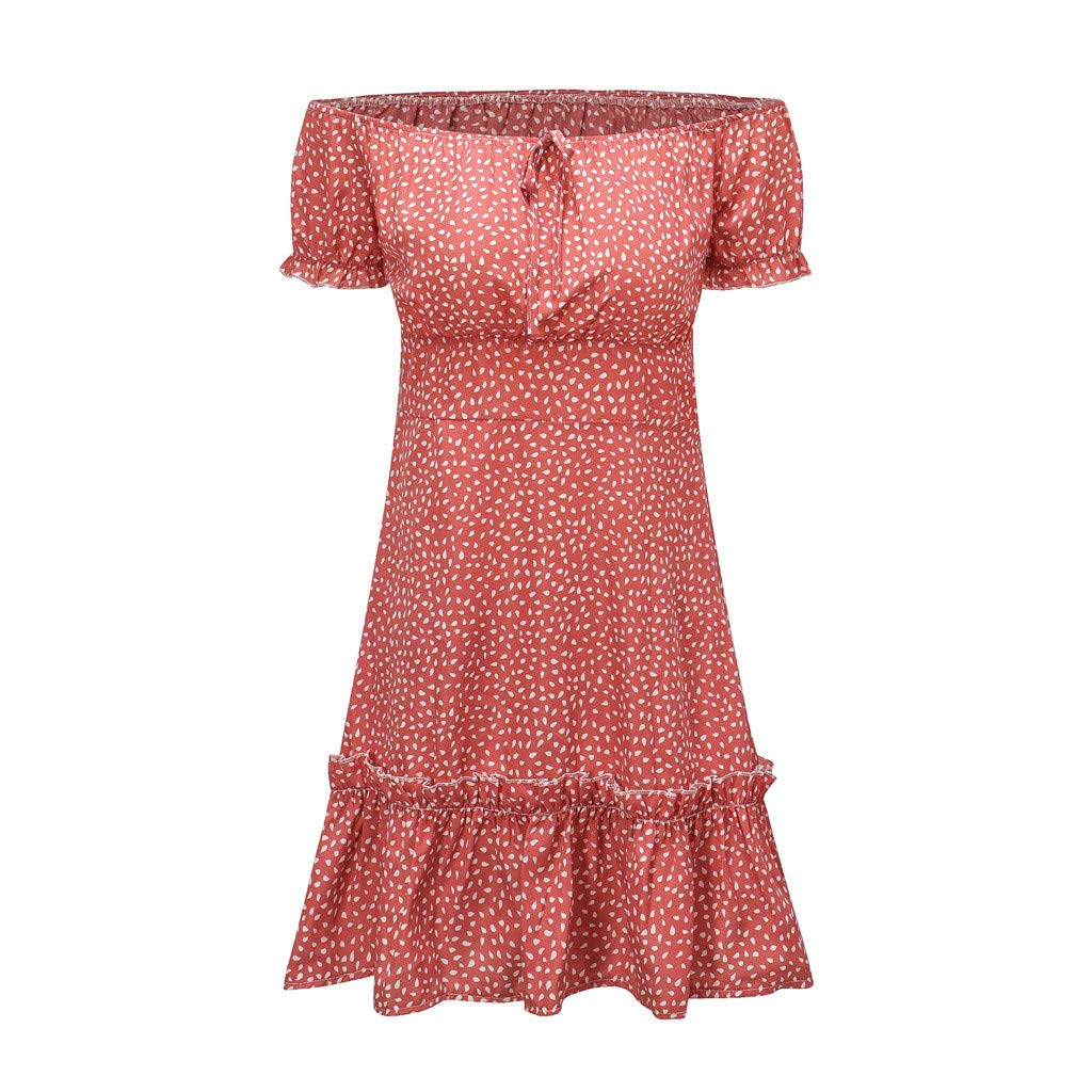 HHmei Women's Summer Sleeveless Sundress - Off Shoulder Casual Party Dress, Above Knee Flowy Beach Dress for Vacation, Date Night & Outdoor Events
