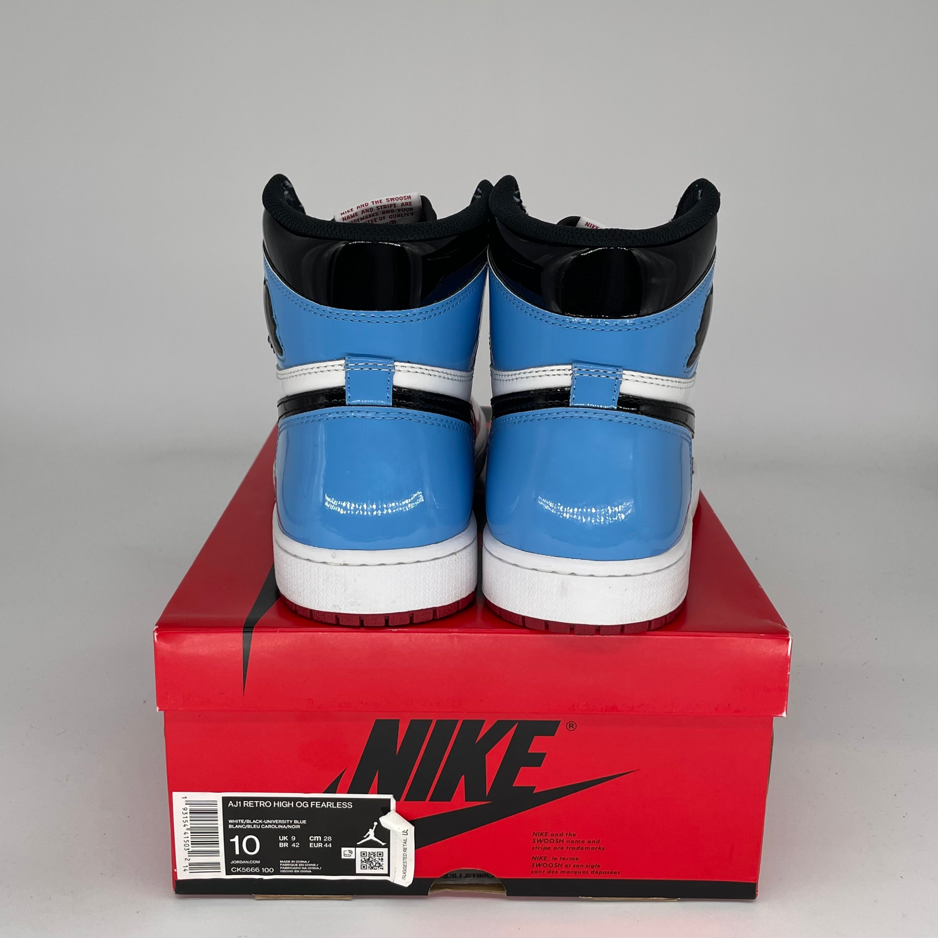 Original Air Jordan 1 Fearless UNC Chicago Men's Basketball Shoes Size 10 - CK5666-100 | Authentic Retro Sneakers for Streetwear, Sports & Collectors