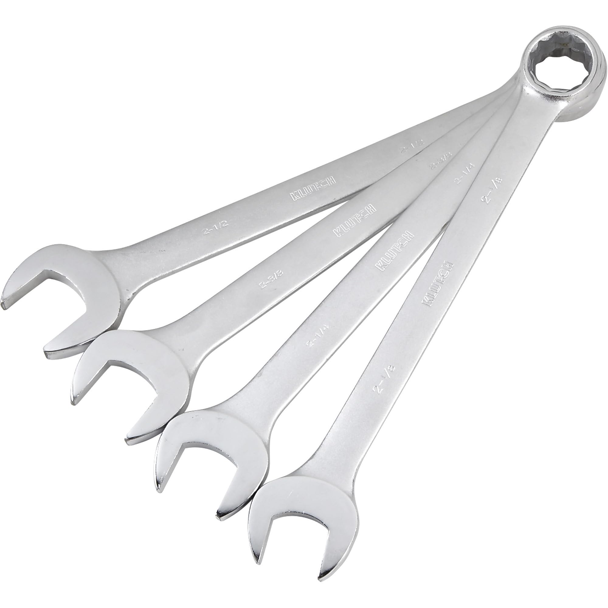 Klutch Super Jumbo SAE Combination Wrench Set - 4-Piece Heavy Duty Wrench Kit for Automotive Repair & Industrial Maintenance