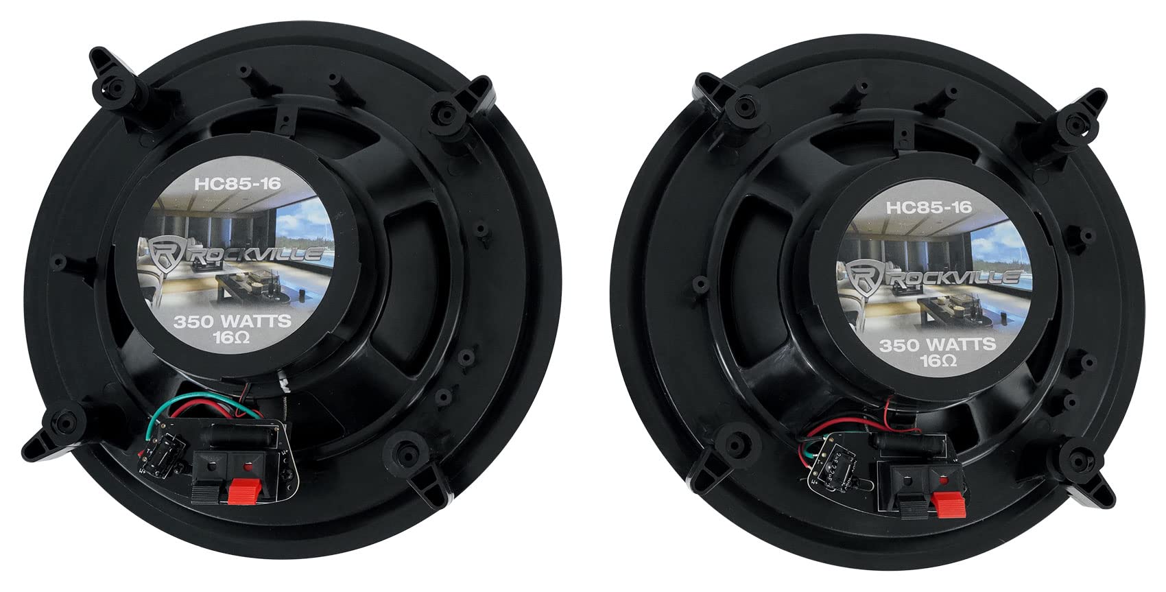 Rockville HC85-16 8 Inch 700 Watt In-Ceiling Home Theater Speakers (Pair, 16 Ohm) - Perfect for Surround Sound Systems, Home Cinemas, and Multi-Room Audio Setups