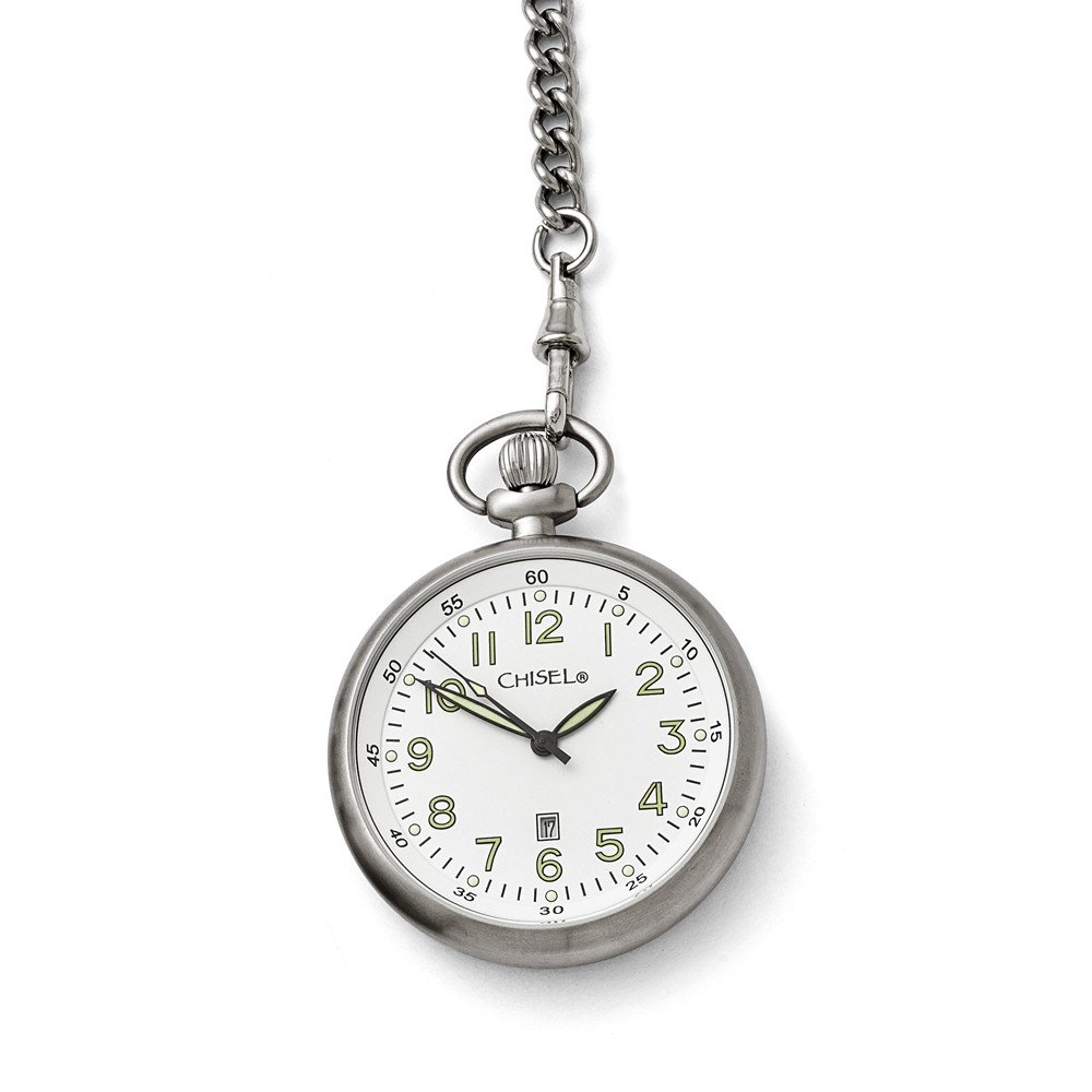 Vintage Stainless Steel Chisel White Dial Pocket Watch - Classic Antique Style for Men & Women - Perfect for Weddings, Gifts, and Collectors