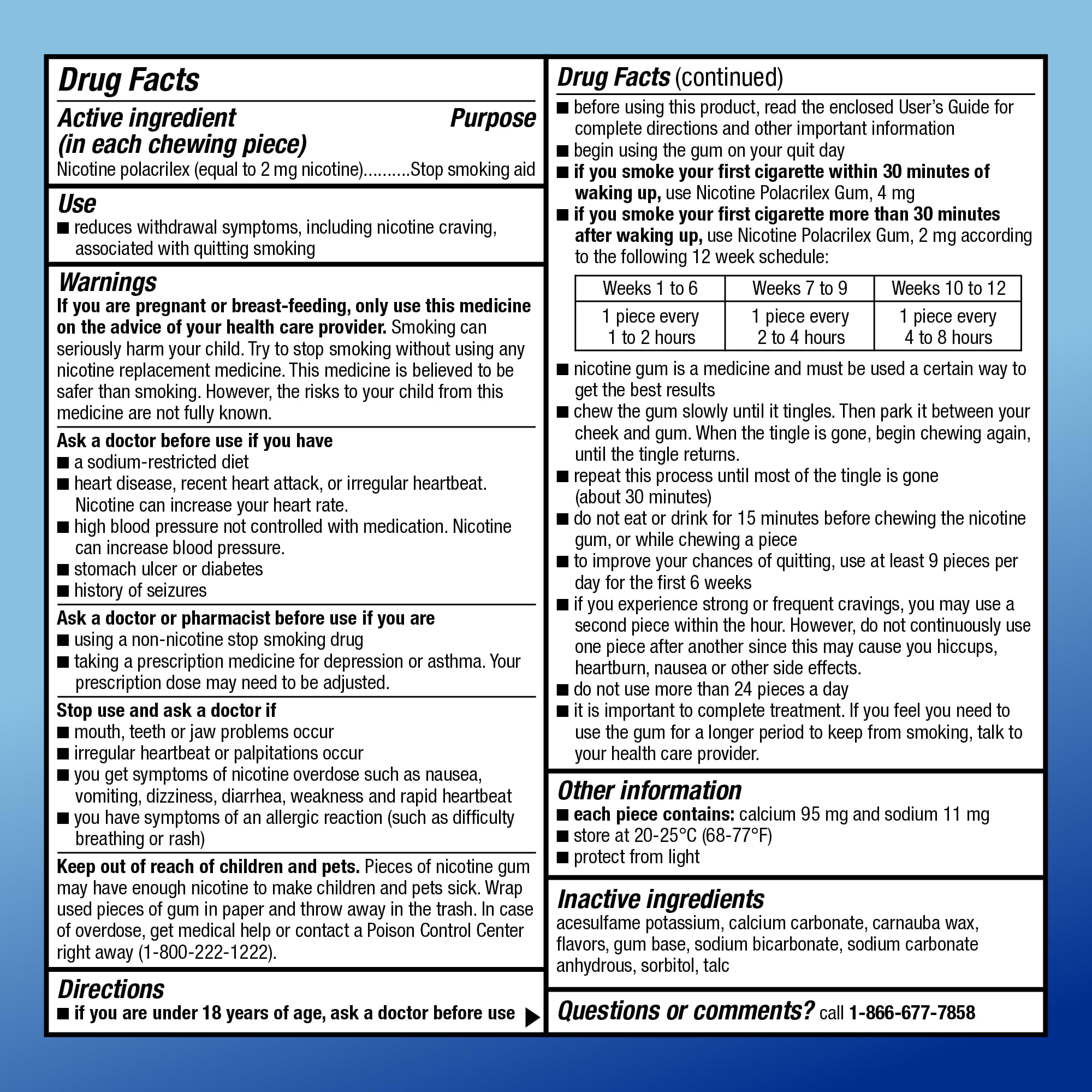 Amazon Basic Care Uncoated Nicotine Polacrilex Gum 2 mg, Original Flavor - 310 Count Stop Smoking Aid for Craving Relief & Smoking Cessation | Perfect for Office, Travel & Home Use