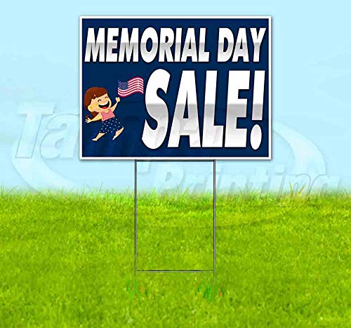 18x24 Memorial Day Yard Sign with Metal Step Stake - Bulk Discounts & Multi-Packs - Durable Outdoor Advertising Sign for Holidays, Events & Businesses - Made in USA