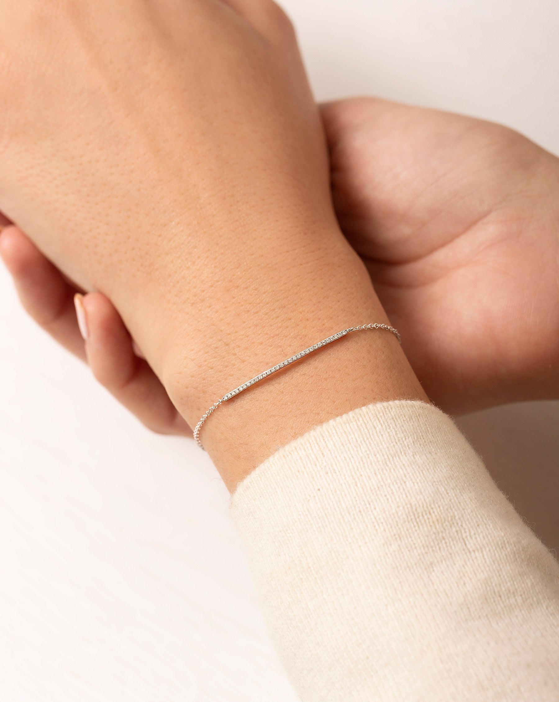 Elegant Diamond Bar Bracelet for Women - 14K Gold Plated Luxury Jewelry Gift for Her - Perfect for Weddings, Anniversaries & Special Occasions