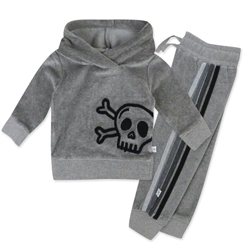 Heather Gray Skull Stripe
