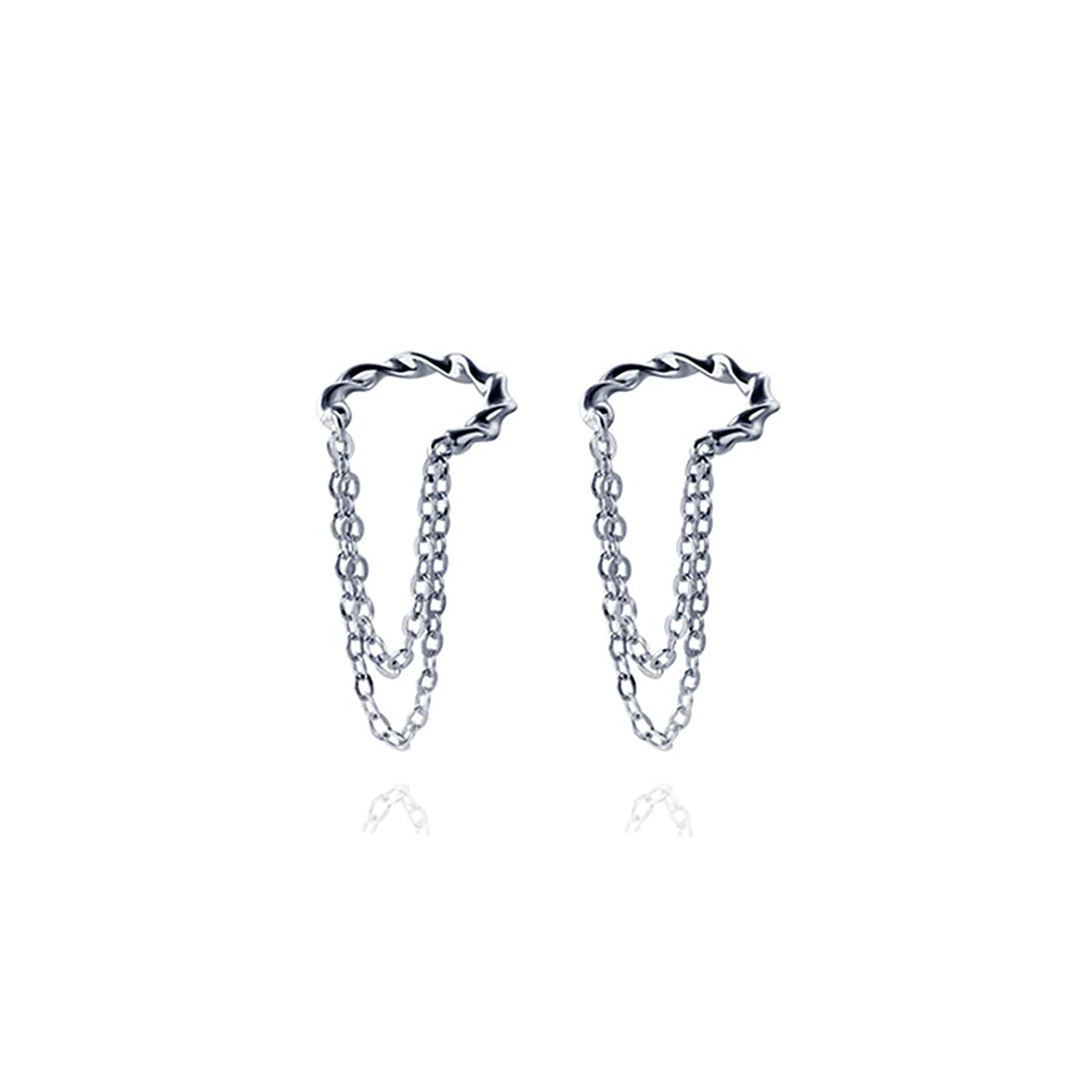 Reffeer 925 Sterling Silver Cuff Earrings - No Piercing Cartilage Chain Wrap for Women & Girls | Minimalist Helix Ear Cuff Jewelry for Everyday Wear & Special Occasions