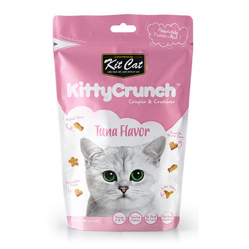 Kit Cat Kitty Crunch & Breath Bites Cat Treats - 60g (Beef, Tuna, Salmon, Chicken, Seafood, Lamb Flavors) - Dental Care Snacks for Fresh Breath - Perfect for Training Rewards & Bonding Time with Your Cat