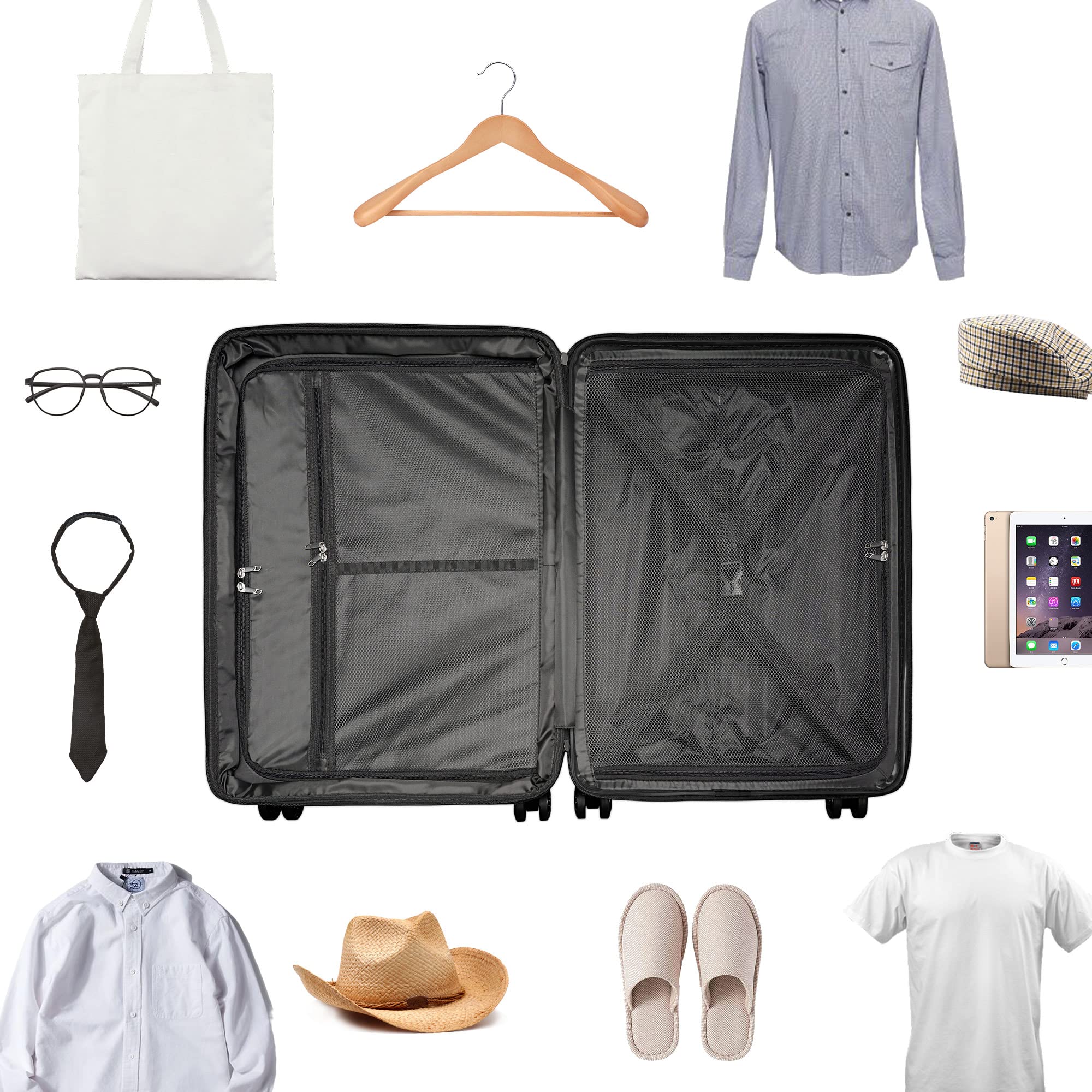 2-Piece Expandable PP Luggage Set with Spinner Wheels & TSA Lock - 20