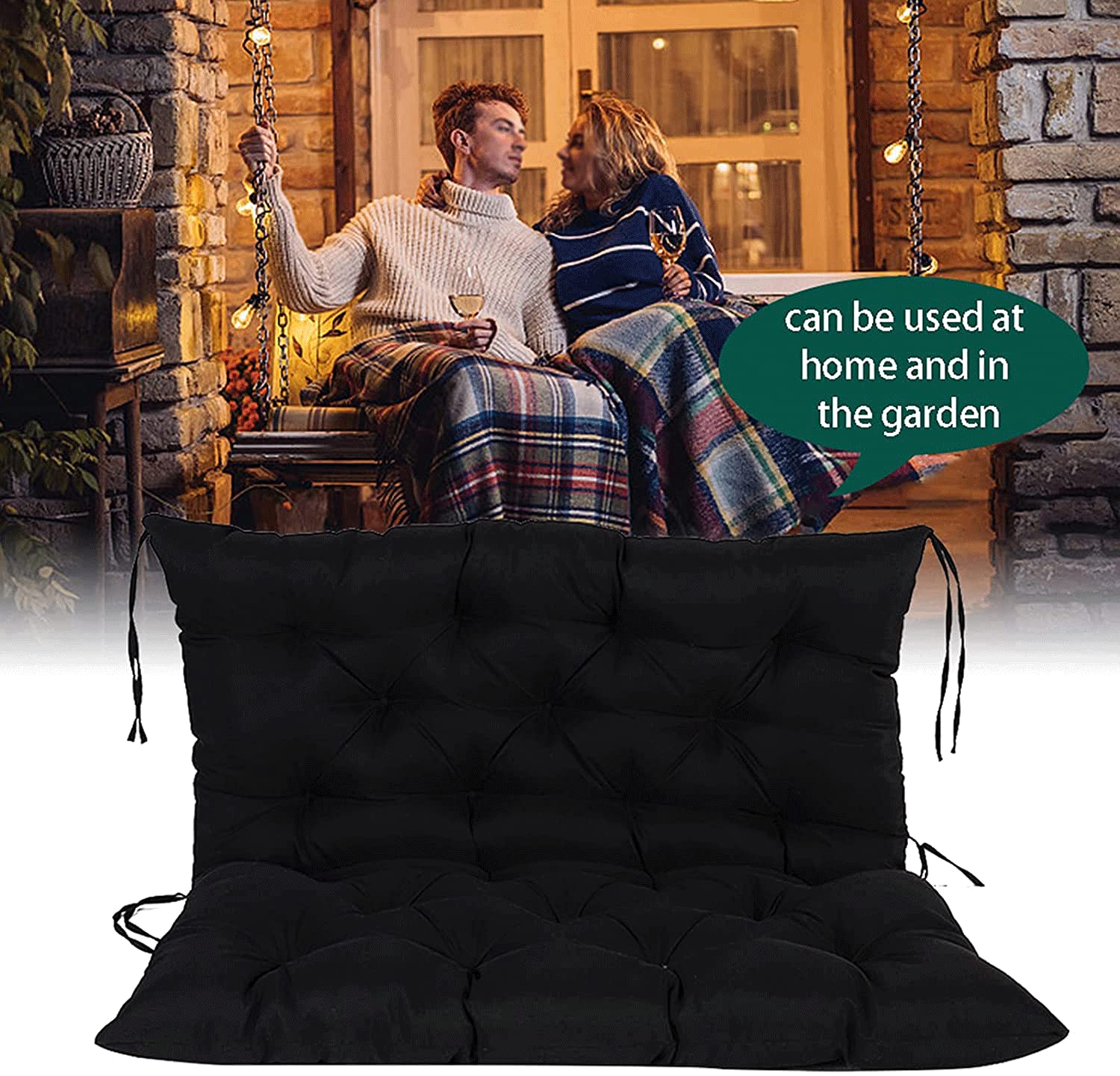 **Premium 2-3 Seater Swing Replacement Seat Cushion – Waterproof, Washable & Non-Slip – Indoor/Outdoor Garden Bench Cushion with Backrest – Perfect for Patio, Deck, Porch & Poolside Relaxation**