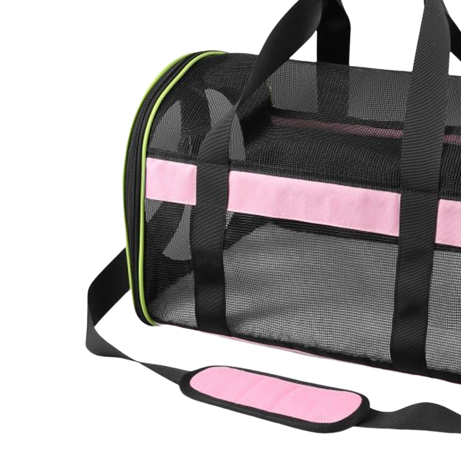 Enakshi Collapsible Pet Carrier for Dogs & Cats - Ventilated, Lightweight, 17.3x11x11 Inches - Black & Pink (Perfect for Travel, Vet Visits & Outdoor Adventures) | Pet Supplies | Dog Carriers & Totes