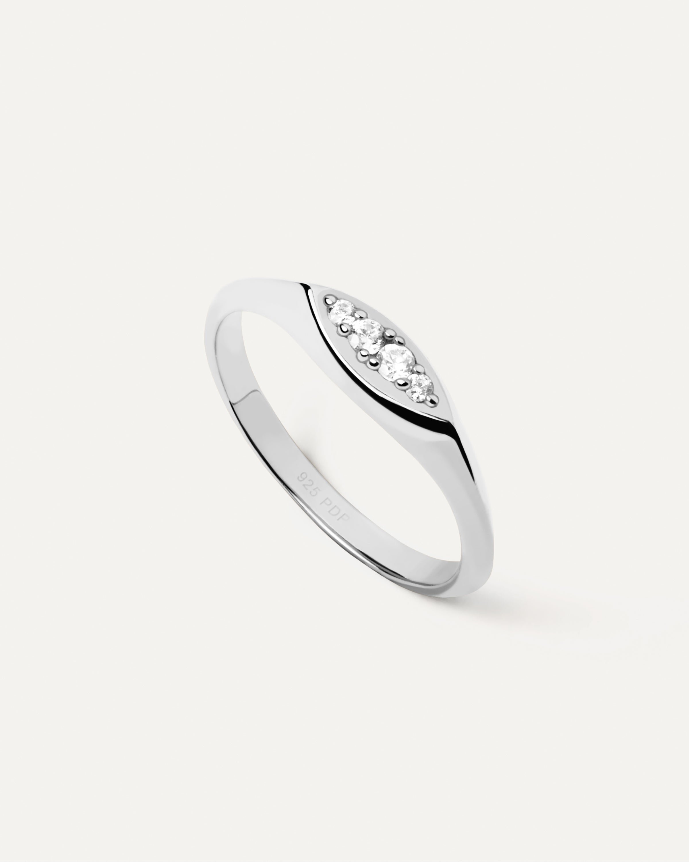 Gala Stamp Silver Ring for Women - Vintage Style Adjustable Band Jewelry - Perfect for Everyday Wear, Gifts & Special Occasions