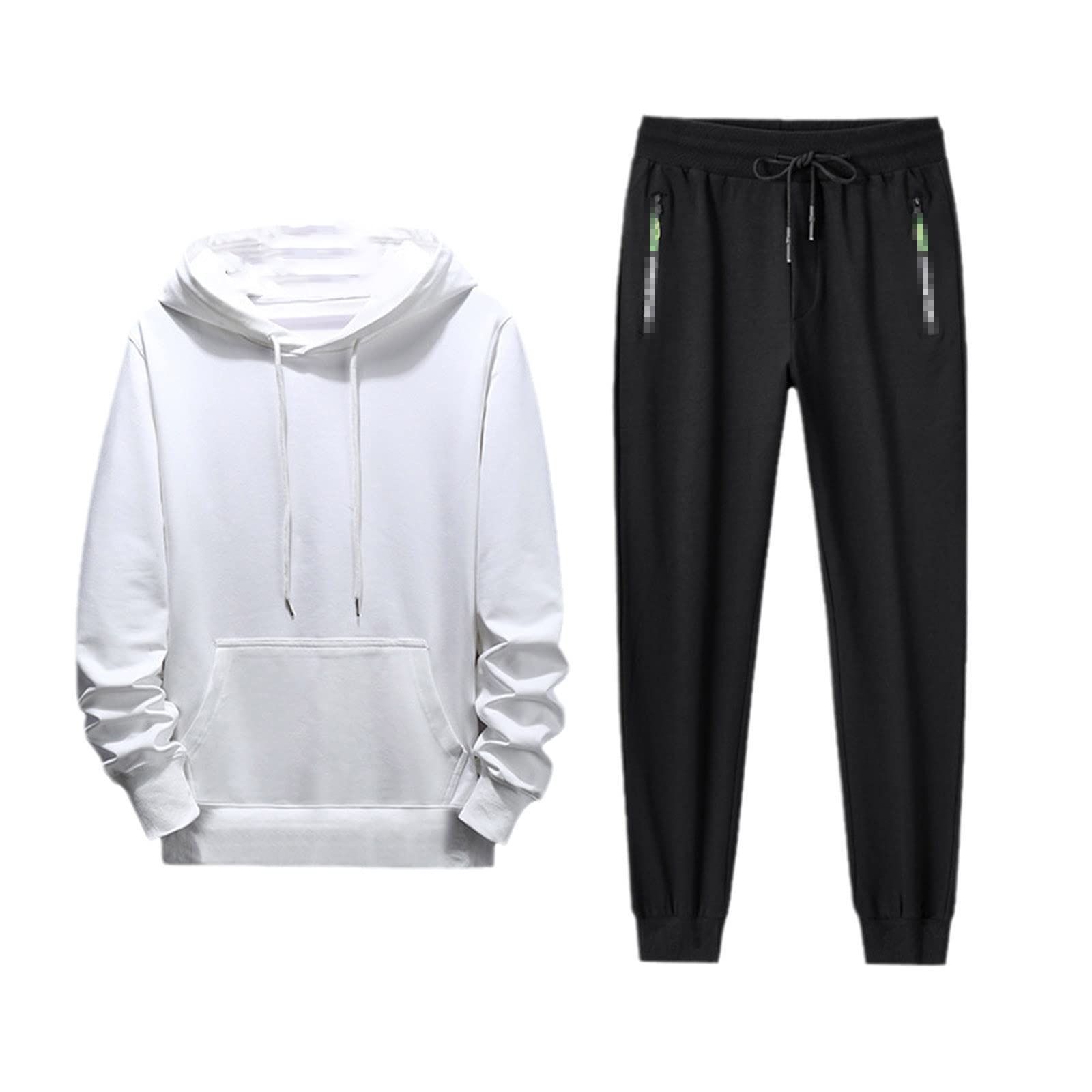 **Men's 2-Piece Tracksuit Set - Big Size Hoodie & Sweatpants Jogger Outfit for Gym, Running & Casual Wear**    **优化点说明**（仅示例，实际返回时无需包含）：   1. **核心关键词前置**：突出