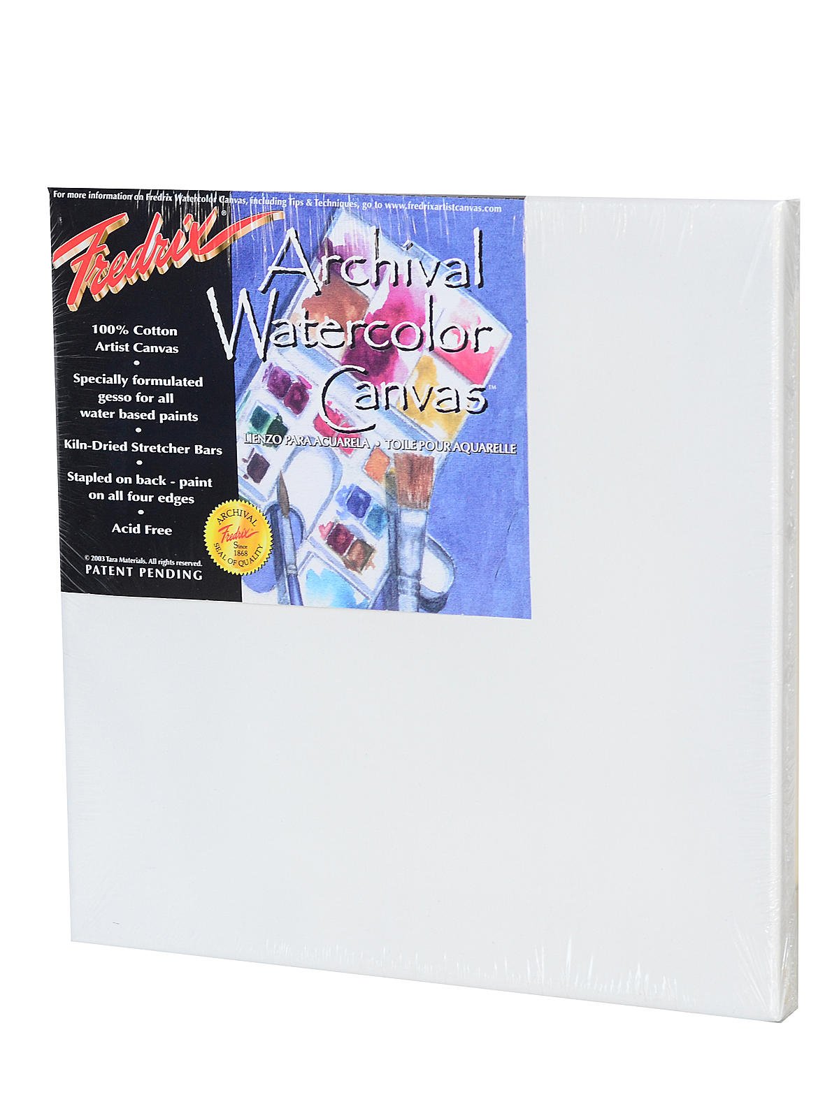 Fredrix 5532 Stretched Watercolor Canvas 12x12 Inch - Premium Artist Canvas for Watercolor Painting, Perfect for Studio Art, Classroom Projects & DIY Home Decor