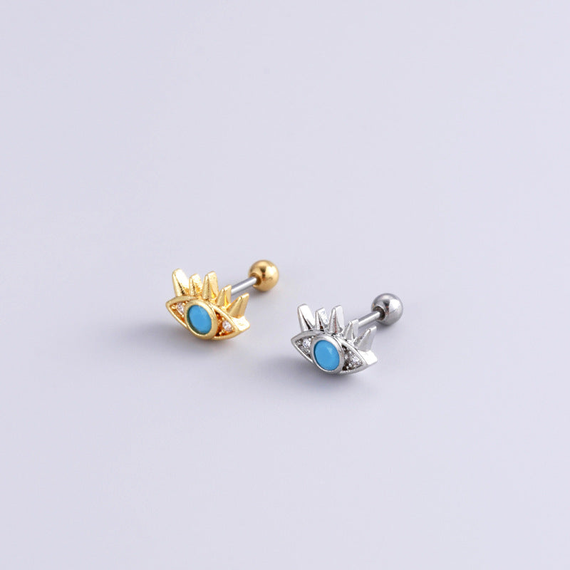 20G Cartilage Heart Stud Evil Eye Cross Helix Daith Earrings for Women | Hypoallergenic Stainless Steel Body Jewelry | Perfect for Piercing, Gifts & Everyday Wear - HSPJ889