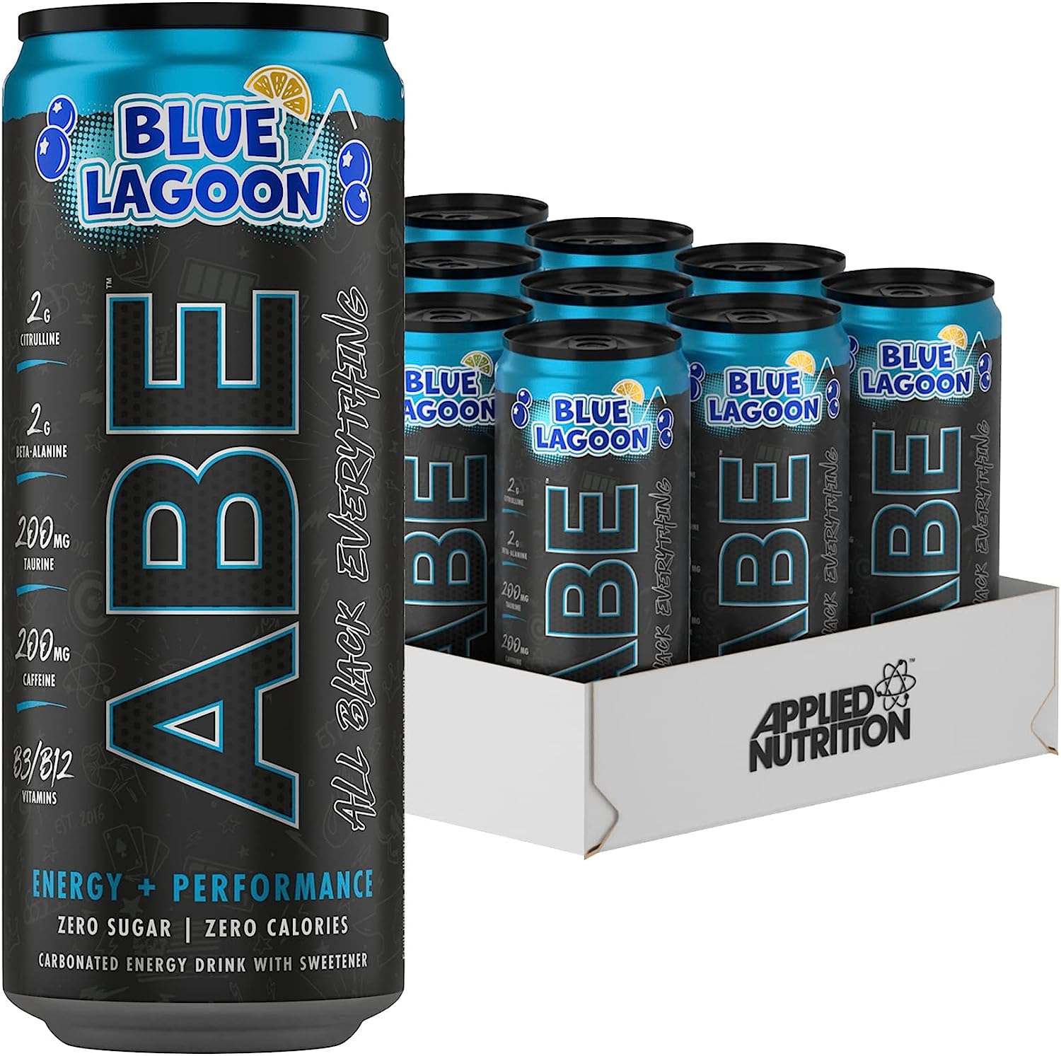 Applied Nutrition ABE Pre Workout Energy Drink - 12 Pack (330ml Cans) | Boost Performance for Gym, Running & Fitness Training
