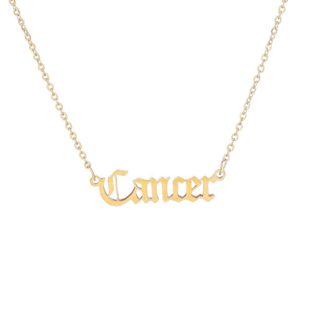 12 Zodiac Constellation Letter Necklaces for Women - Cancer Pendant Jewelry Set | Personalized Astrology Gift for Birthdays, Anniversaries & Daily Wear