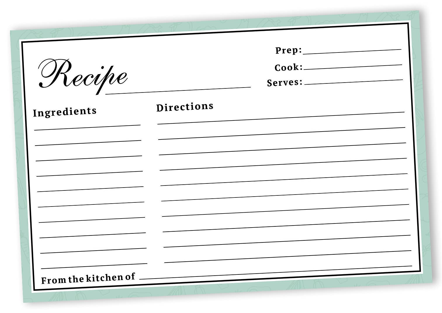 6x4 Inch Single-Sided Recipe Cards with Classic Border - 50 Pack for Wedding, Bridal Shower & Baby Shower - Perfect for Handwritten Recipes, Gift Giving & Kitchen Organization