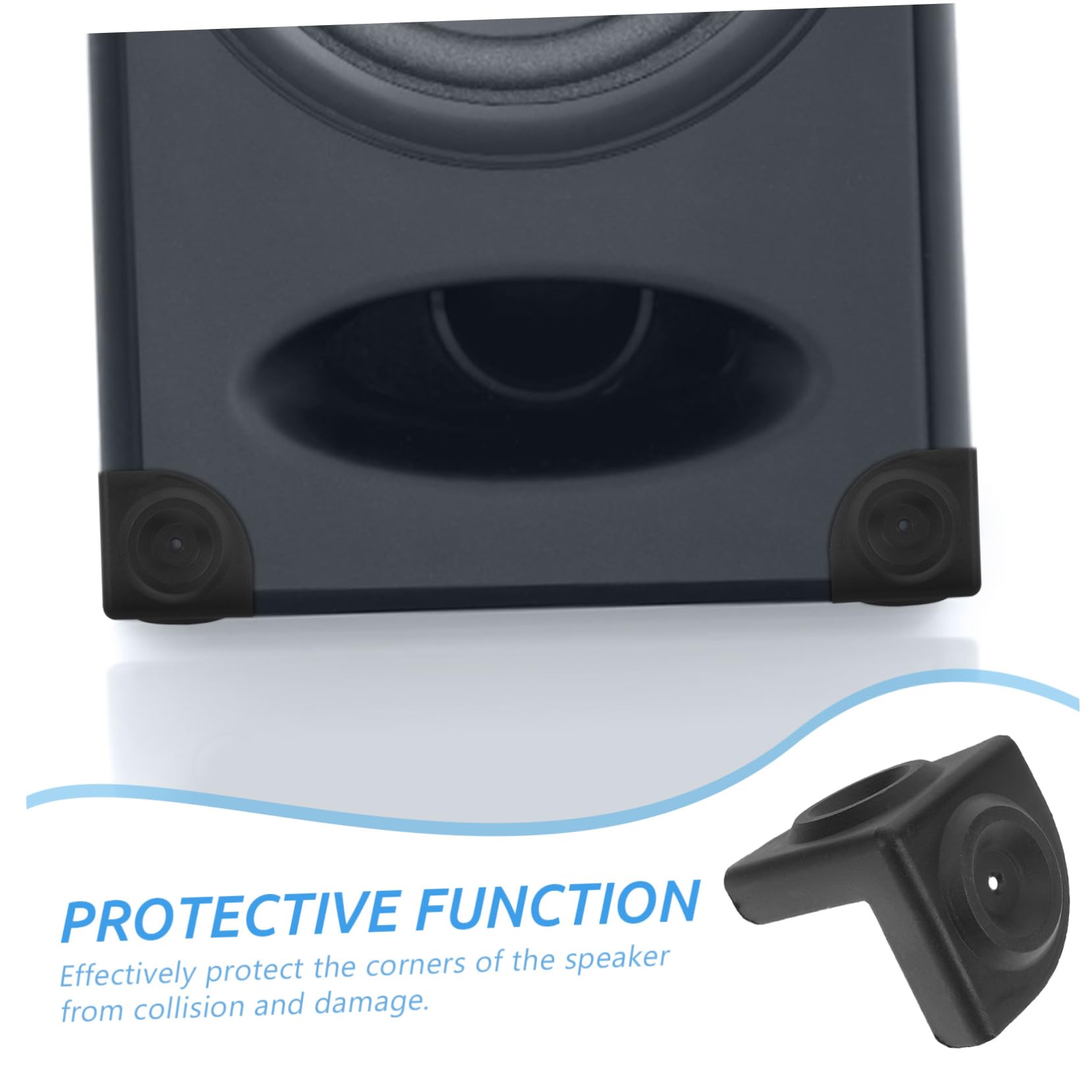 OSALADI 5 Sets Speaker Corner Guards - Anti-Collision Edge Protectors for Furniture (16 Pieces x 5) - Prevent Damage to Walls & Furniture in Home, Office, and Studio Settings