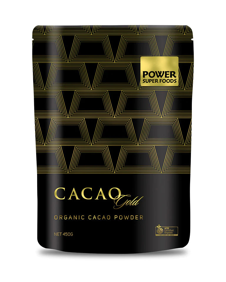 Organic Cacao Gold Cacao Powder - Premium Raw Unsweetened Cocoa for Baking, Smoothies & Hot Chocolate | Healthy Superfood for Desserts, Energy Drinks & Healthy Recipes
