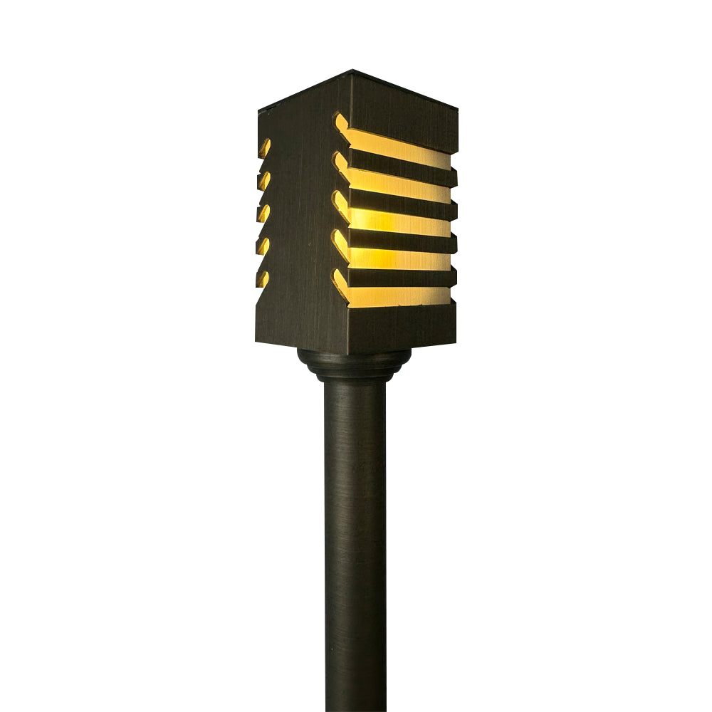 PLB24 4x/8x/12x Cast Brass LED Pathway Lights - Low Voltage Outdoor Landscape Lighting Fixture with 3W 3000K Warm White Bulb - Perfect for Garden, Walkway, and Driveway Illumination