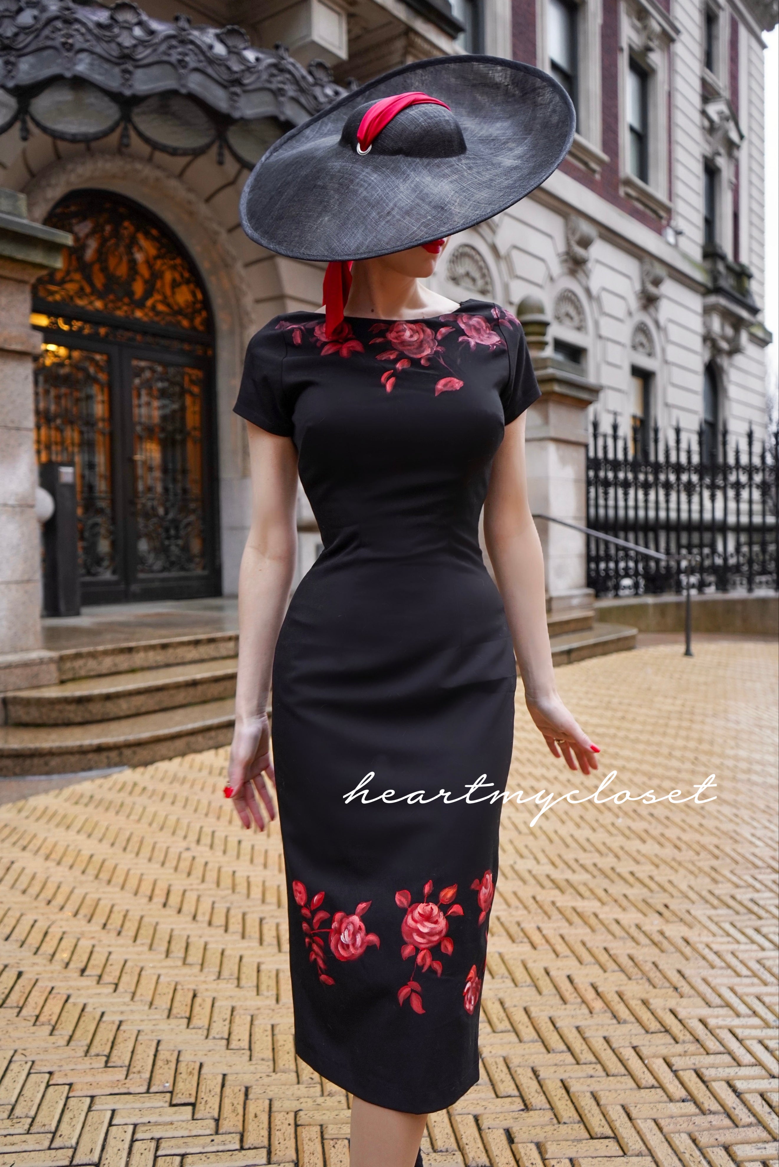 Valencia Painted Dress - TV Show Inspired Pencil Dress for Women | Elegant Office Wear & Cocktail Party Outfit