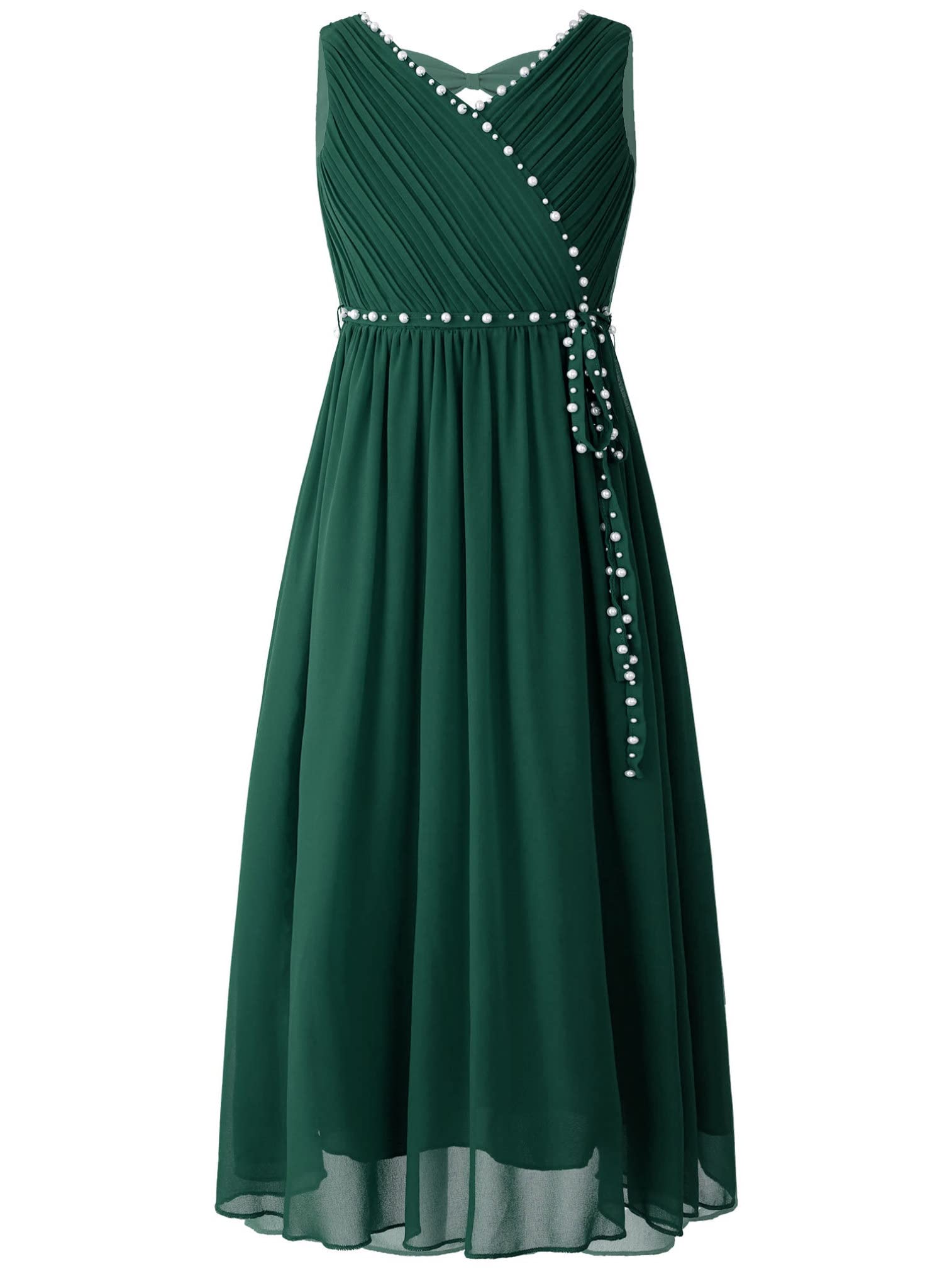 Flower Girl Dress for Kids - Beaded Sleeveless A-Line Maxi Dress for Wedding, Birthday Party & Pageant | Perfect for Flower Girls, Special Occasions & Formal Events