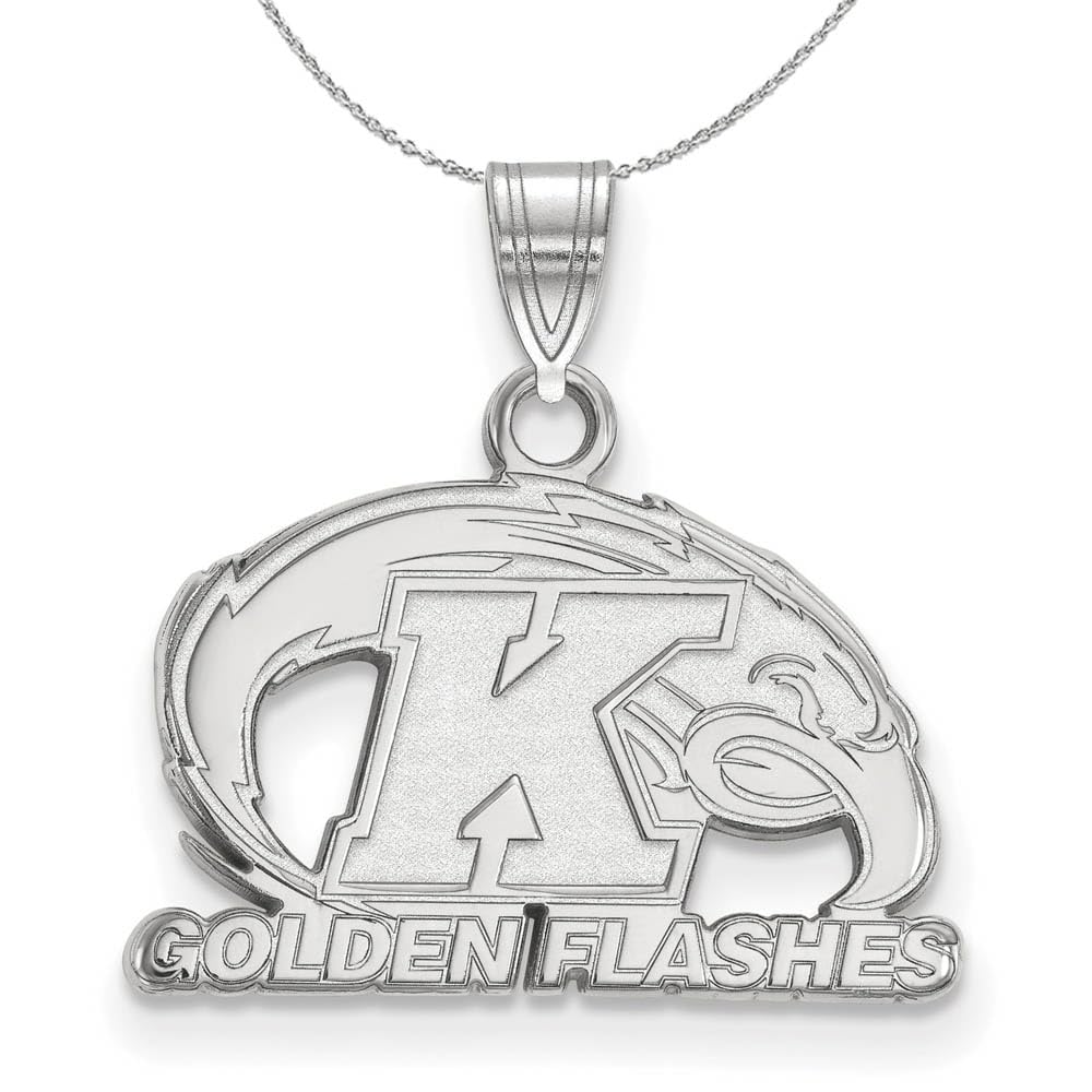 Black Bow Sterling Silver Kent State Small Pendant Necklace - Elegant Jewelry Gift for Women, Girls | Perfect for Graduation, Birthday & Everyday Wear