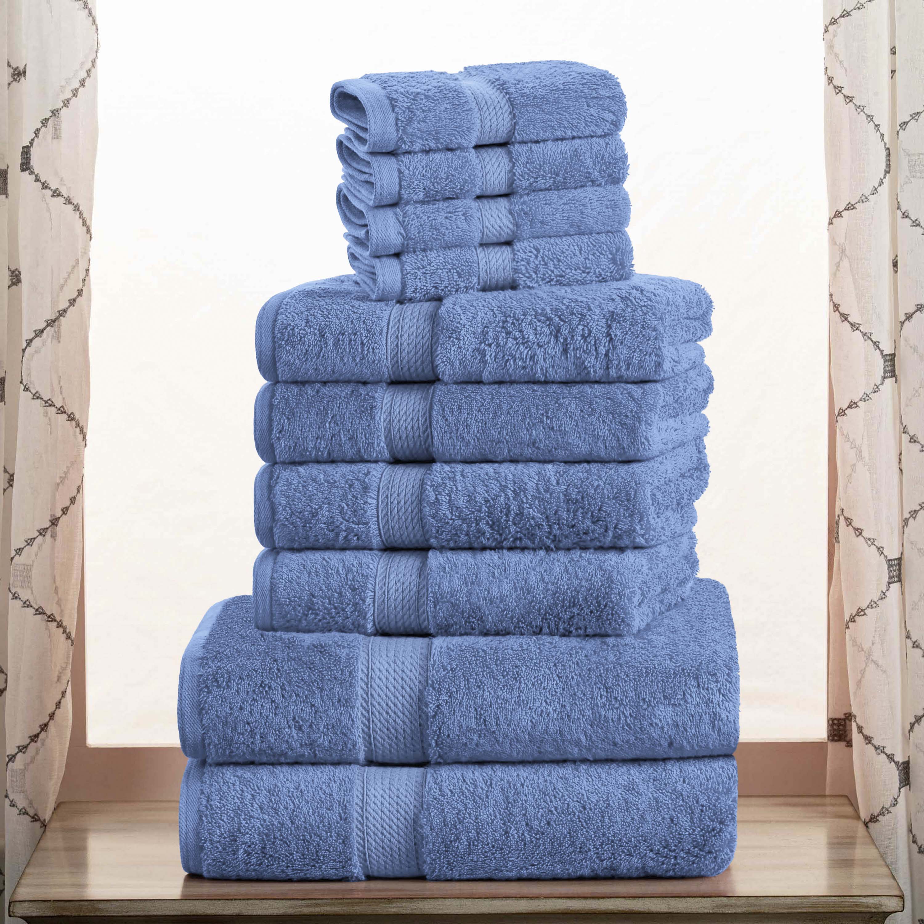 Premium Egyptian Cotton Plush Heavyweight Towel Set - 10 Piece Ultra Absorbent Luxury Bath Towels for Spa, Hotel & Home Use