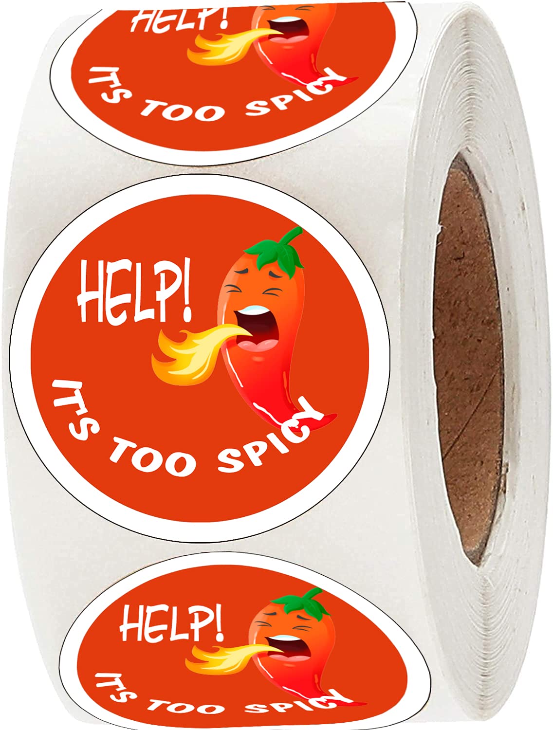 Spicy Food Warning Labels - 500 Pcs 1.5 Inch Chili Stickers for Grocery Store & Restaurant Use - Funny Hot Sauce & Spicy Product Labels for Kitchen, Pantry Organization & Food Safety